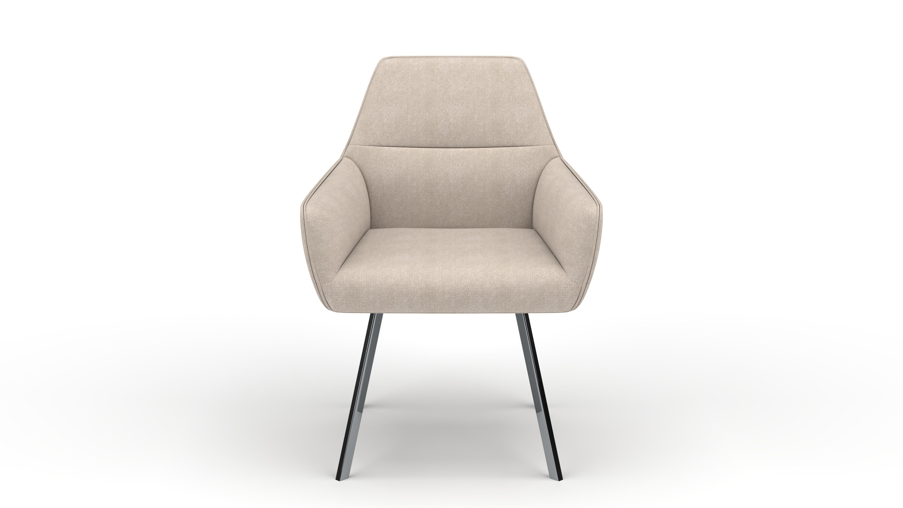 Stuhl Bellatrix - von UrbanDesign | Drehfunktion, Fuss Stahl, Stoff Beige