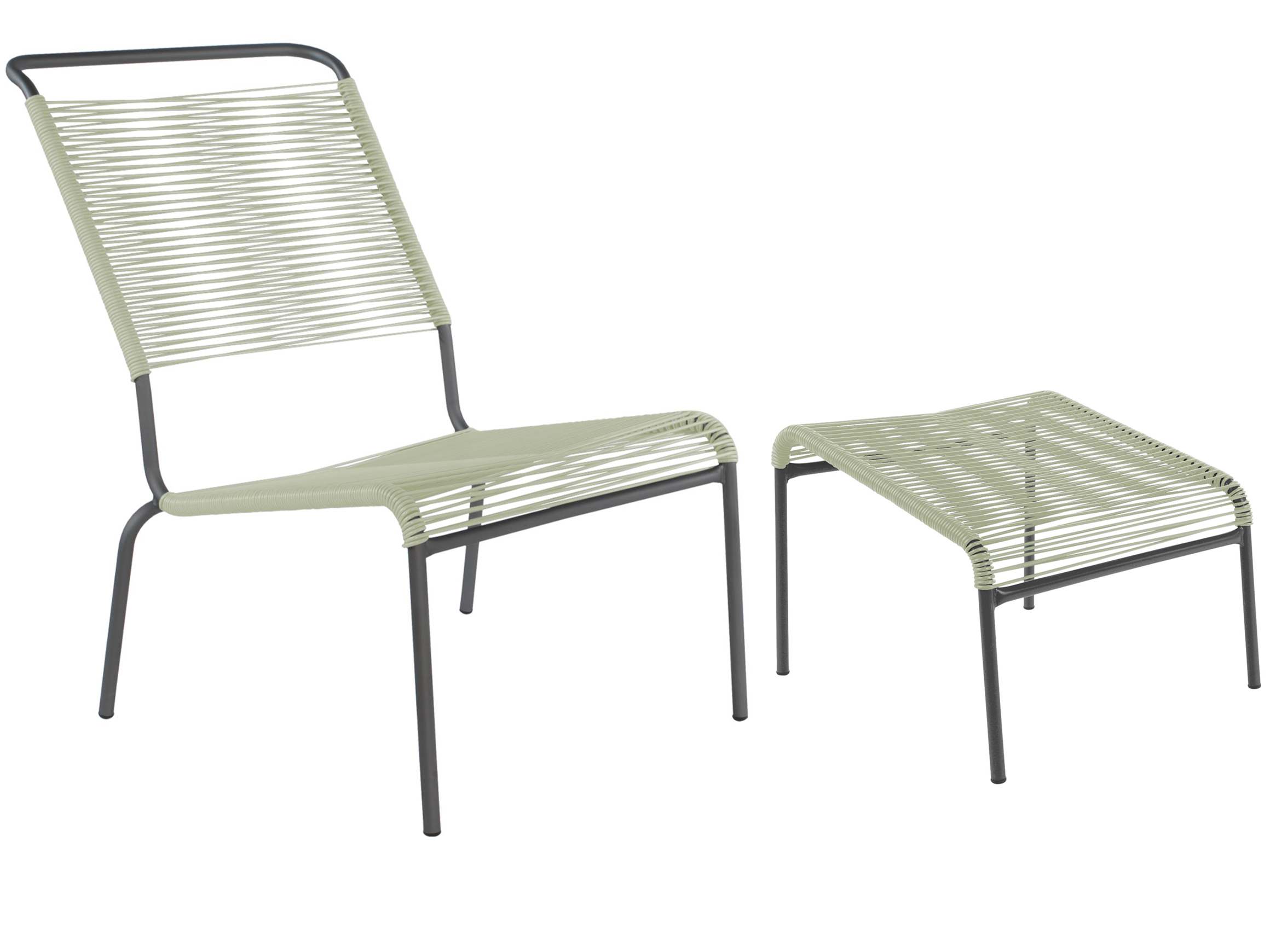 Schaffner Spaghetti-Lounger + Hocker Säntis Hochlehner Grün | Schubiger Möbel