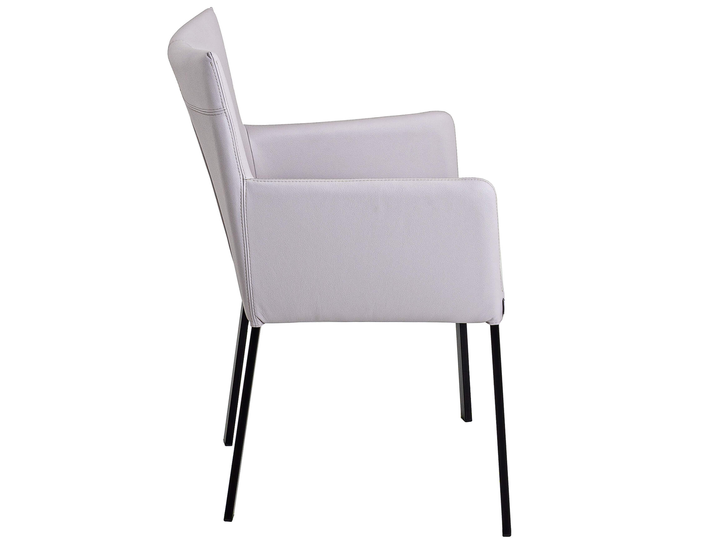 Armlehnstuhl Loredana Lüönd / Farbe: Hellgrau / Material: Leder