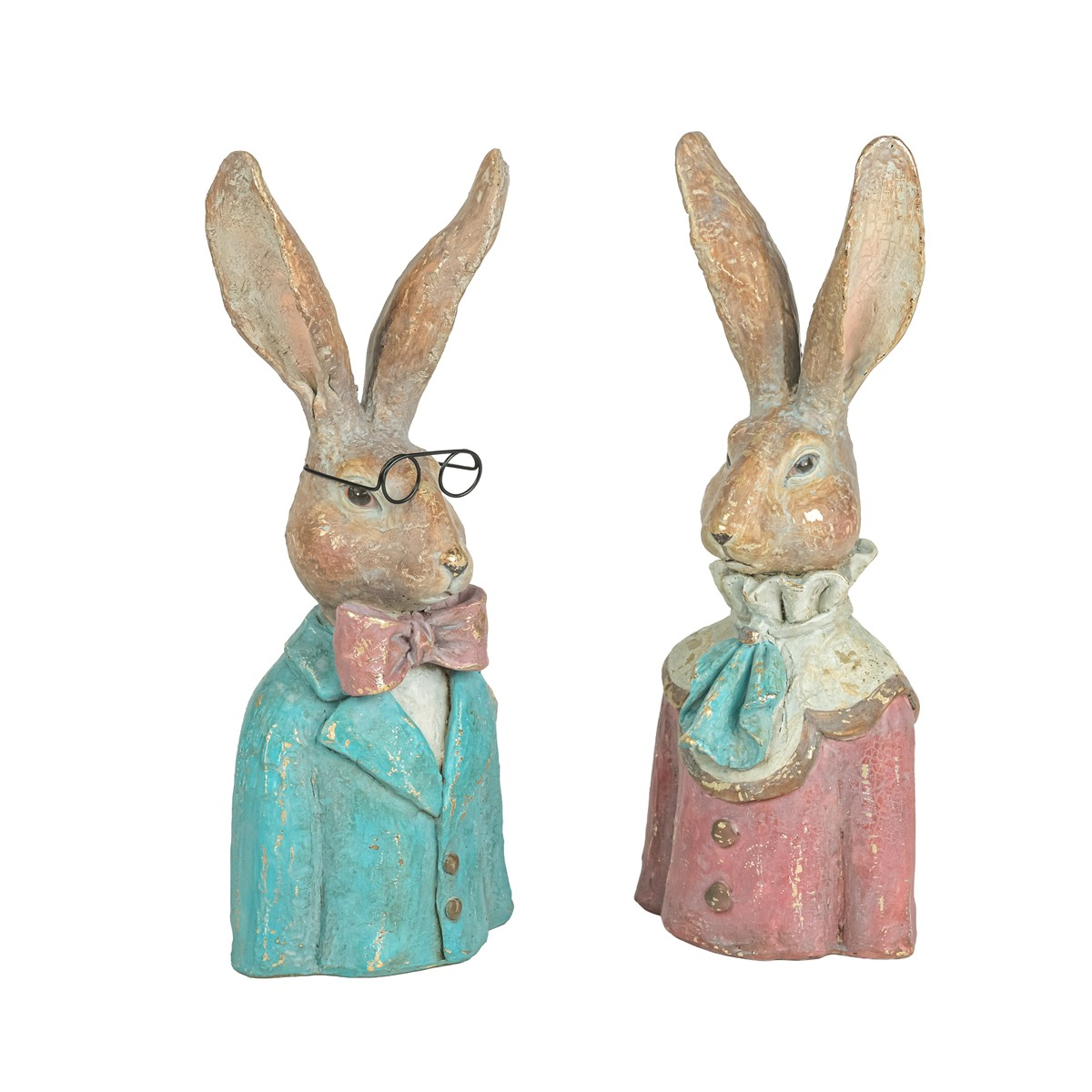 Figur-Hasen Büste, 2 Mod Assortiert, Pastell, 26x9 cm-Decofinder
