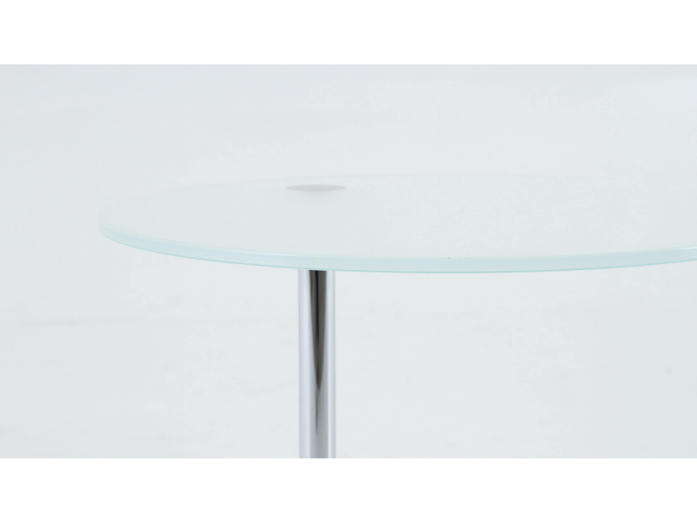 Beistelltisch Felias, Optiwhite Satiniert, Rund, Chrom,