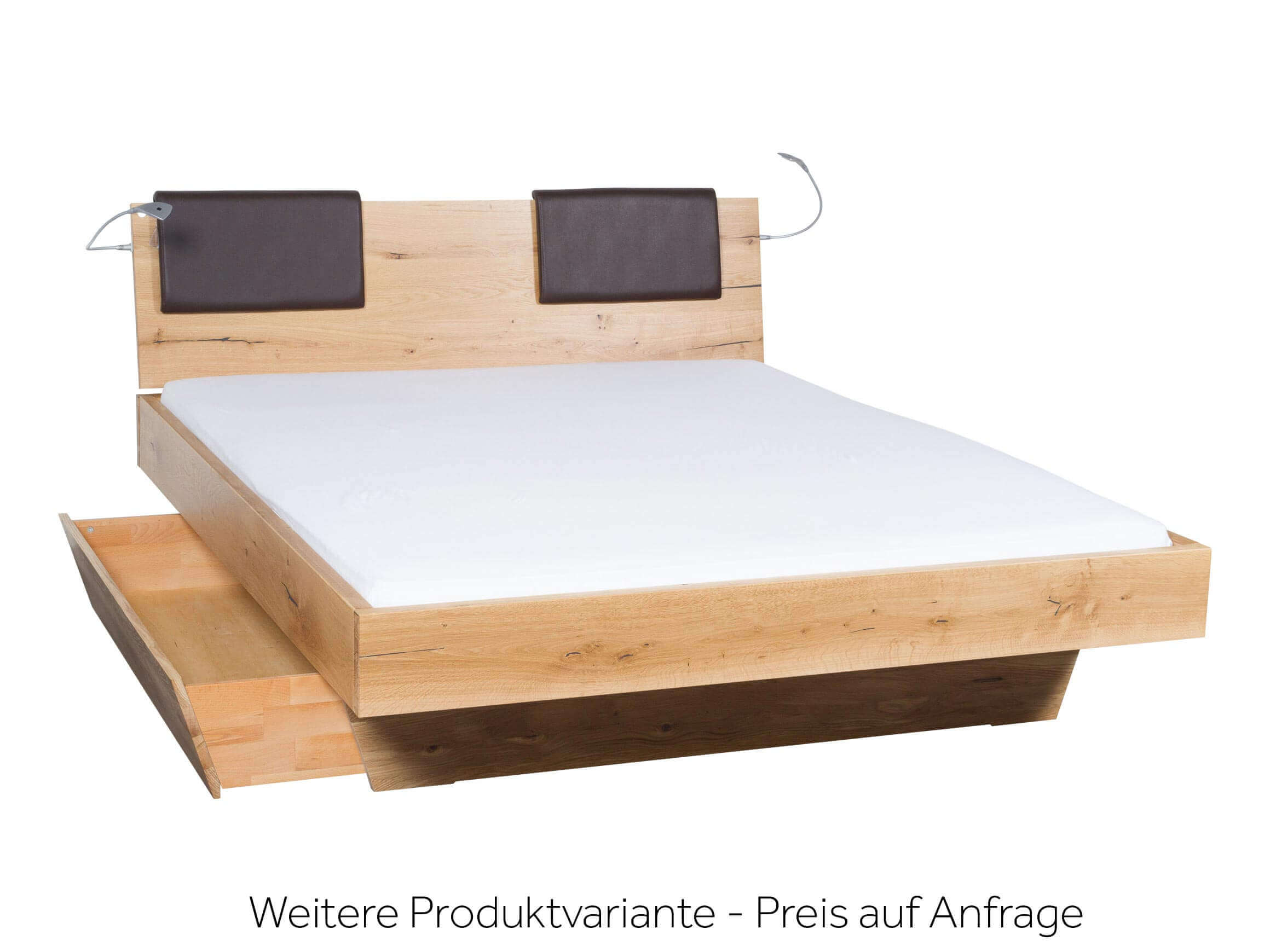 Bett Natura Plus, Wildeiche Massiv, 160 x 200 cm