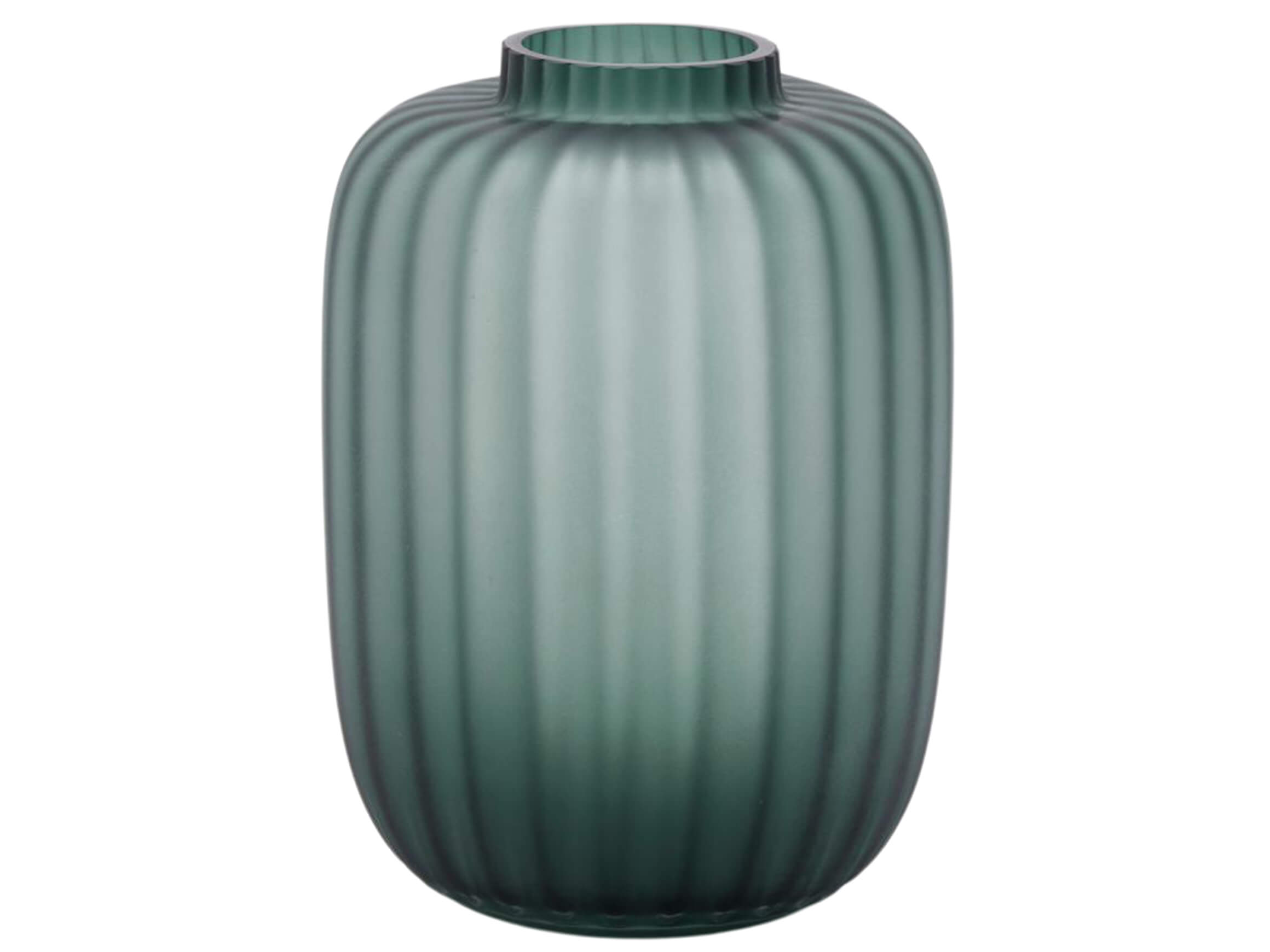 Edg Vase Glas Grün Matt H: 20 cm  | Schubiger Möbel