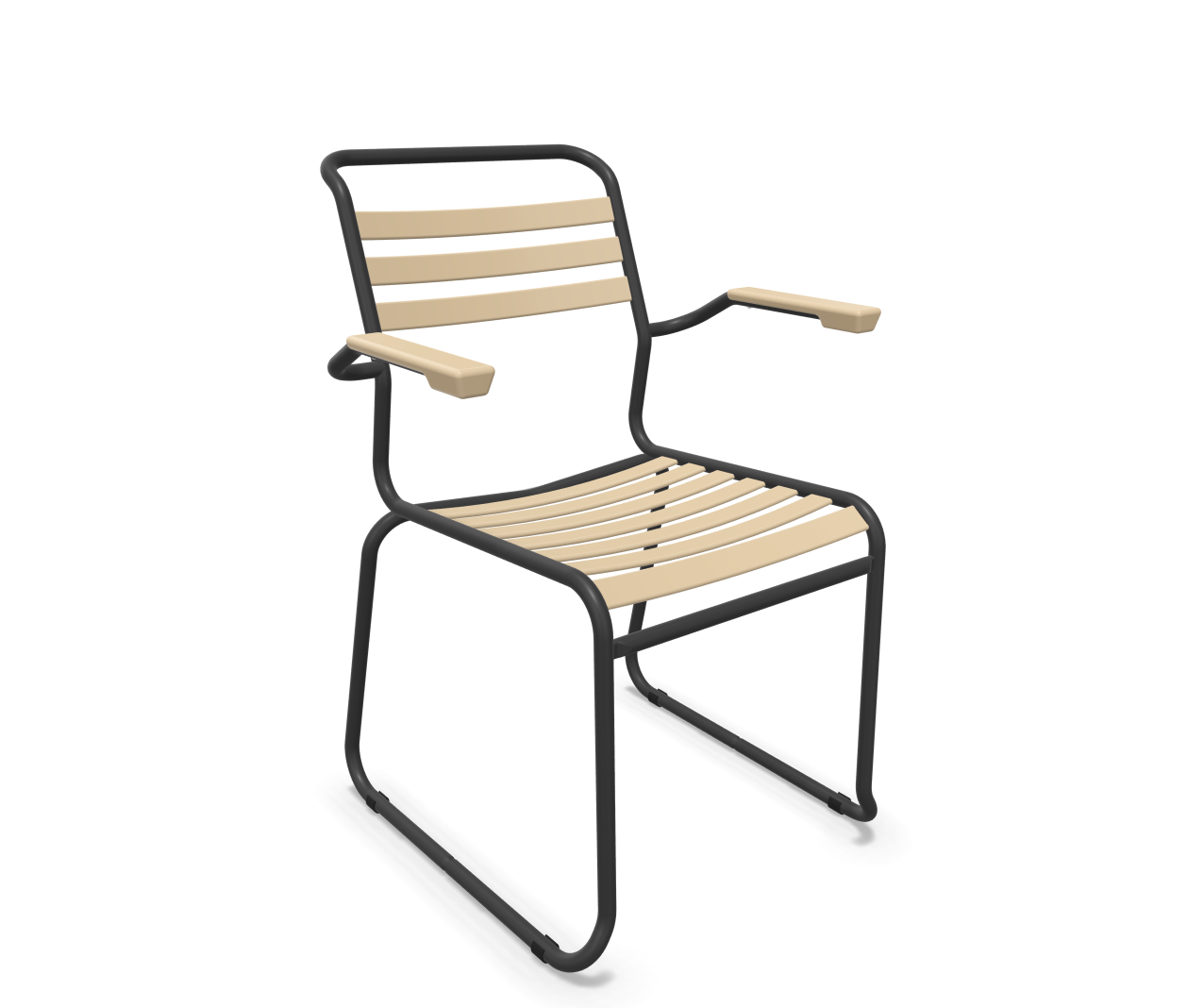 Schaffner Kufen-Lättli-Stuhl Säntis mit Lehne Braun | Schubiger Möbel