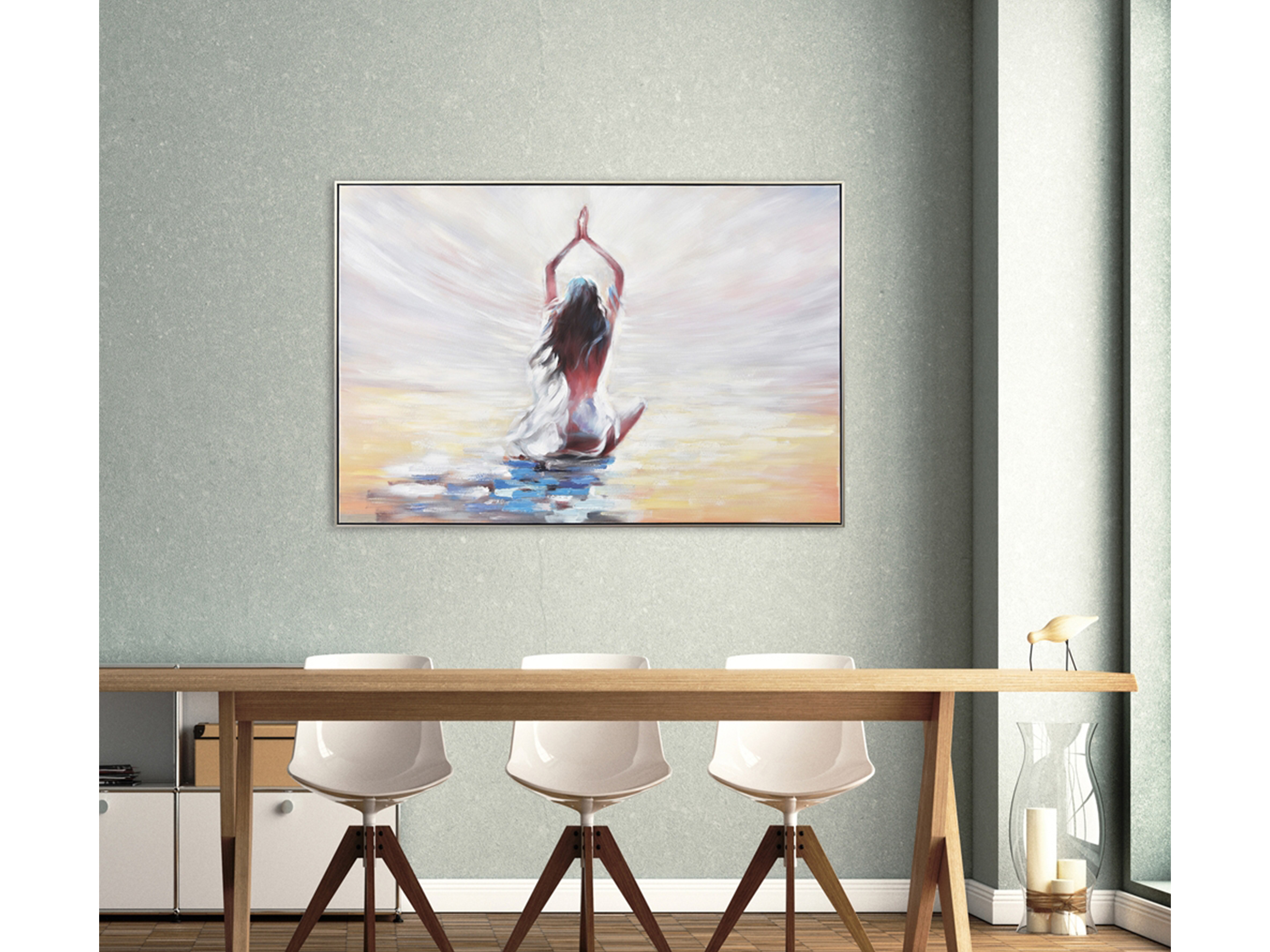 Bild mit Rahmen Yoga am Strand image LAND