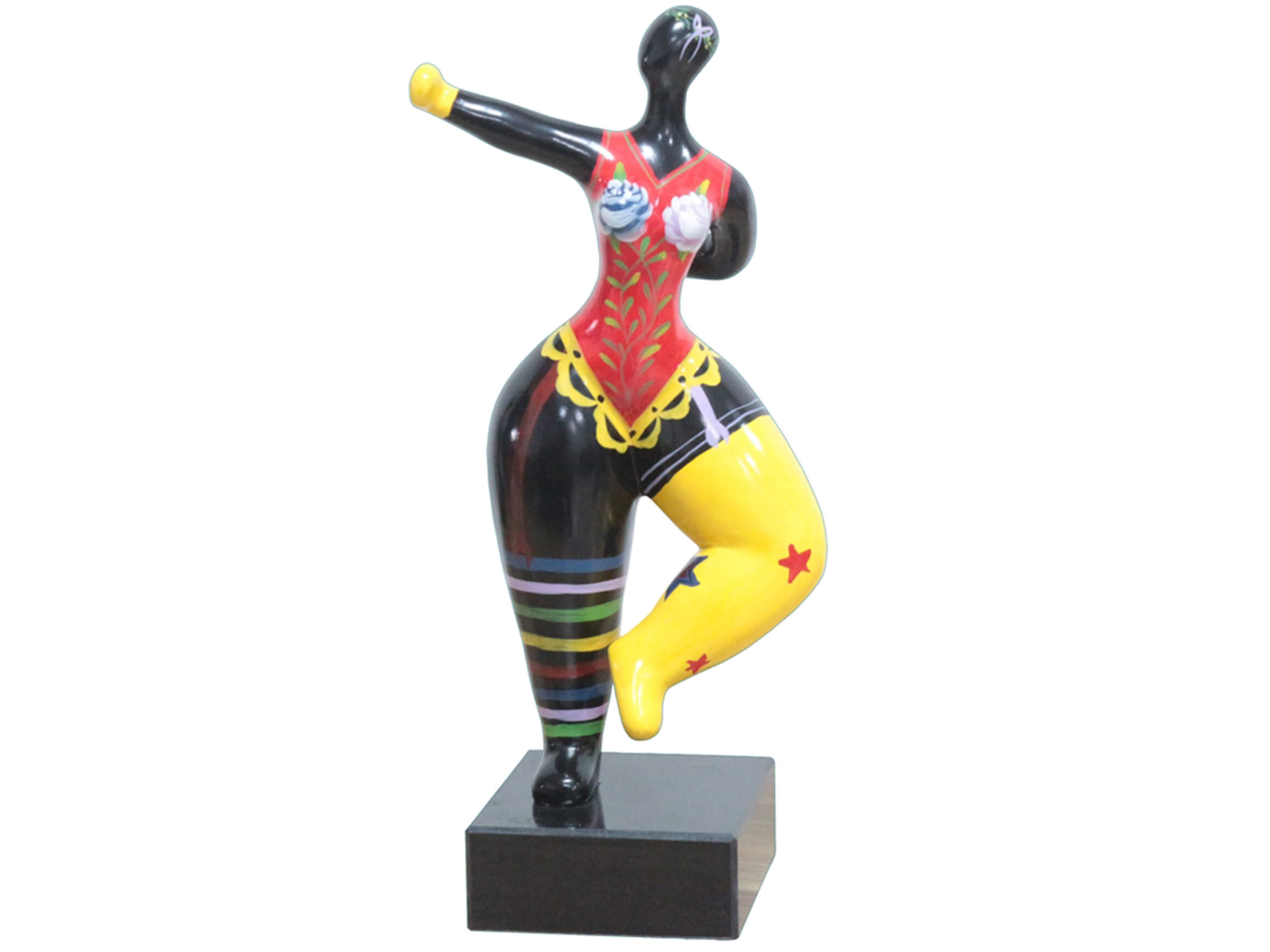 Skulptur Hommage an Niki de Saint Phalle, Nana Stil Balance image LAND / Grösse: 11 x 34 cm