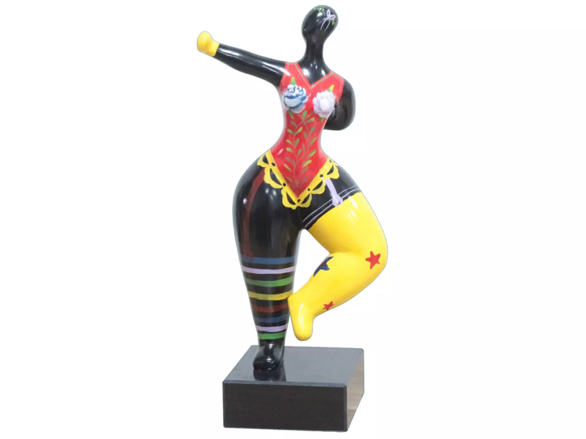 Skulptur Hommage an Niki de Saint Phalle, Nana Stil Balance image LAND / Grösse: 11 x 34 cm