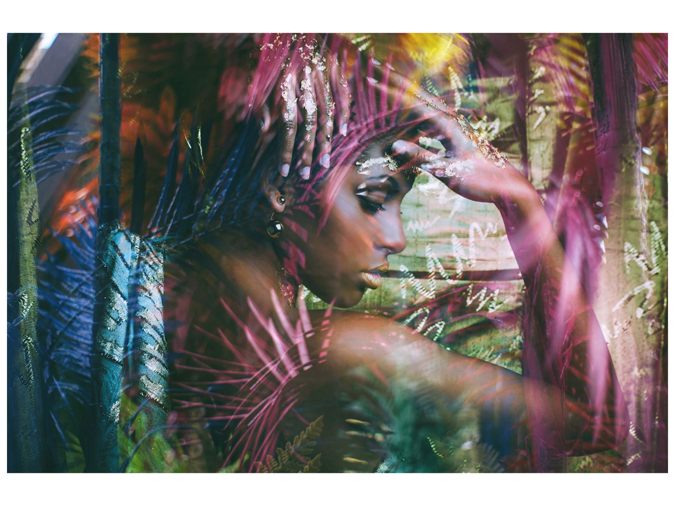 Digitaldruck auf Glas Interessante Dame image LAND