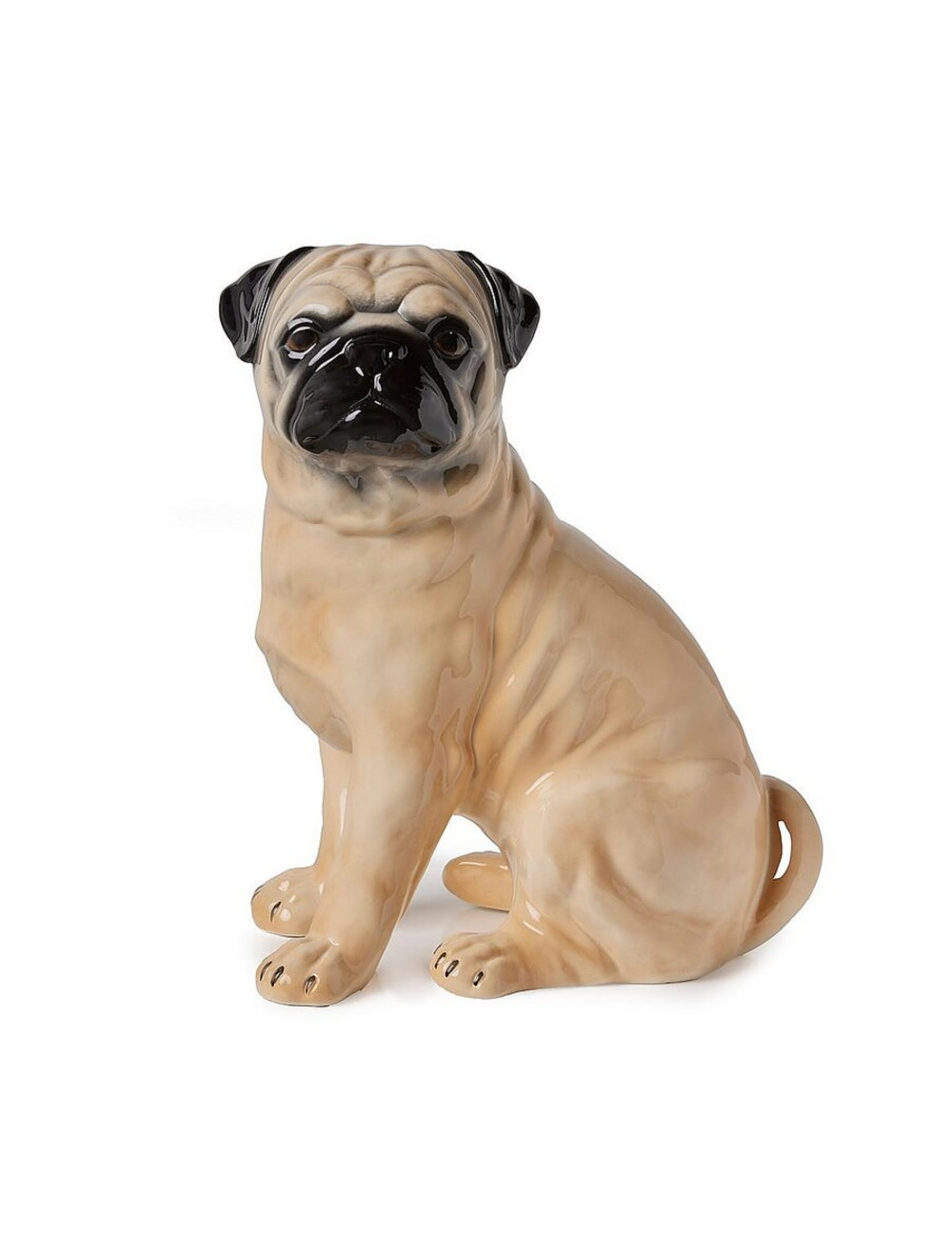 Figur Mops Carlino Beige H: 34 cm Abhika