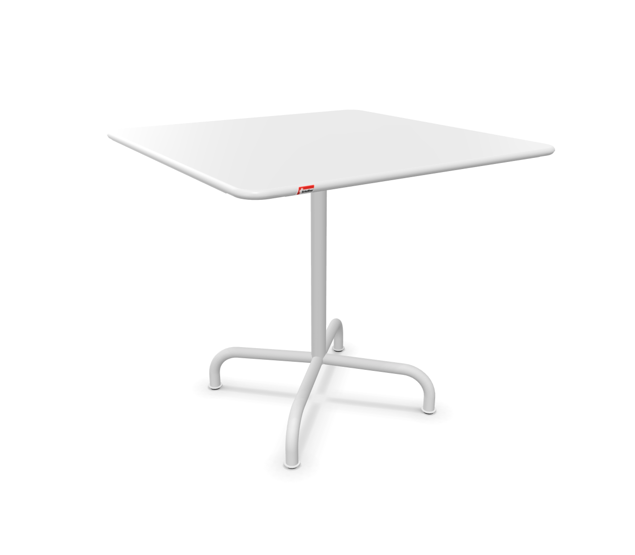 Metall-Tisch Rigi Quadratisch von Schaffner / Farbe: Weiss / Grösse: 80 x 80 cm