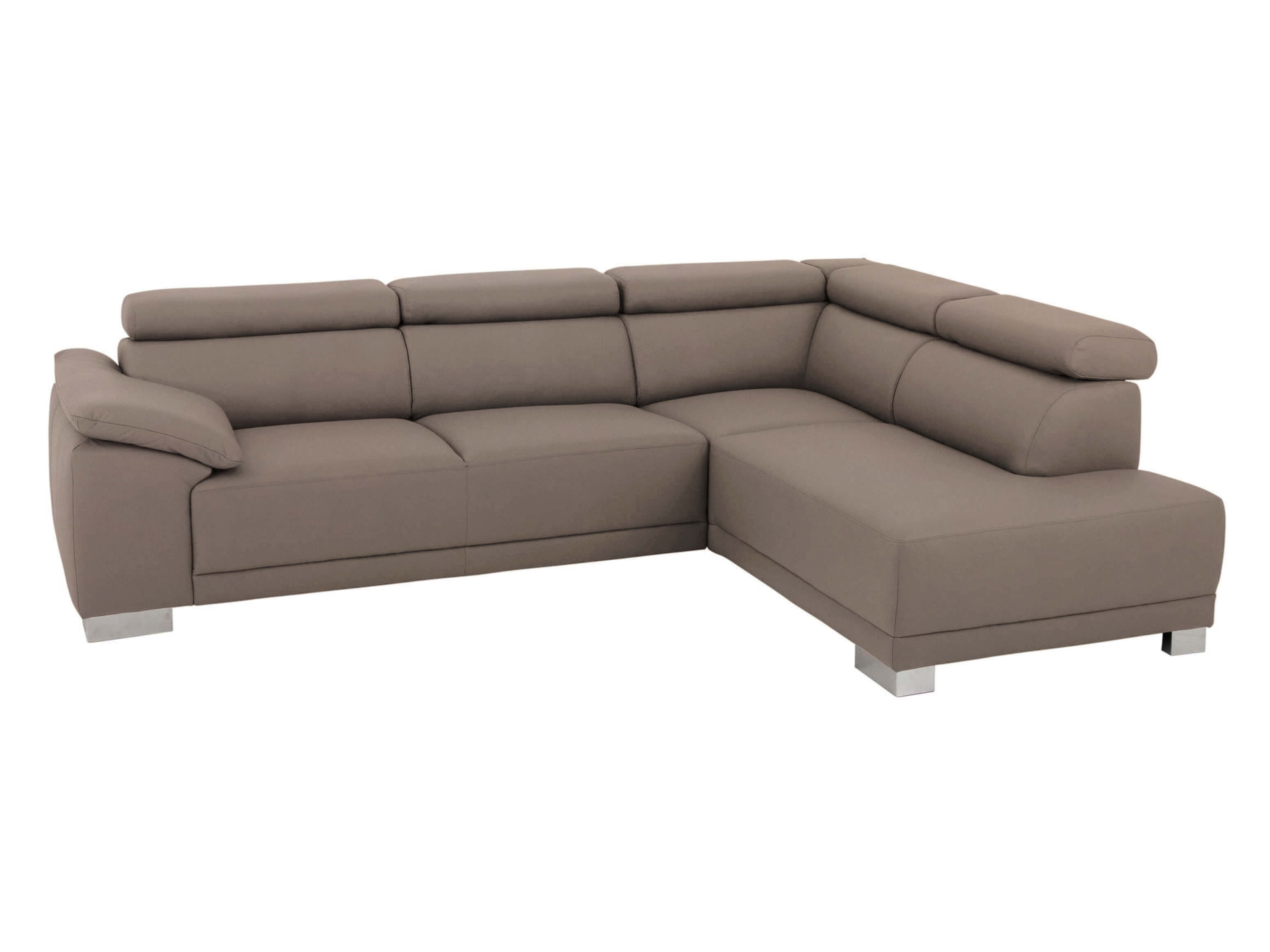 Ecksofa Adalia Basic Candy / Farbe: Asphalt / Material: Leder Basic