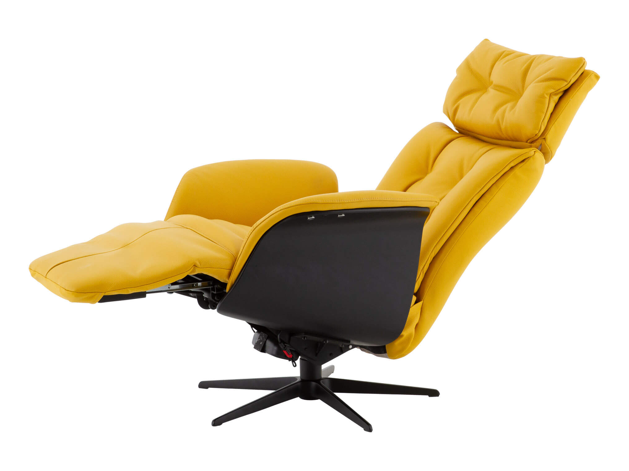 Relaxer Newcastle, Leder Soleda Split, Gelb, Sternfuss,