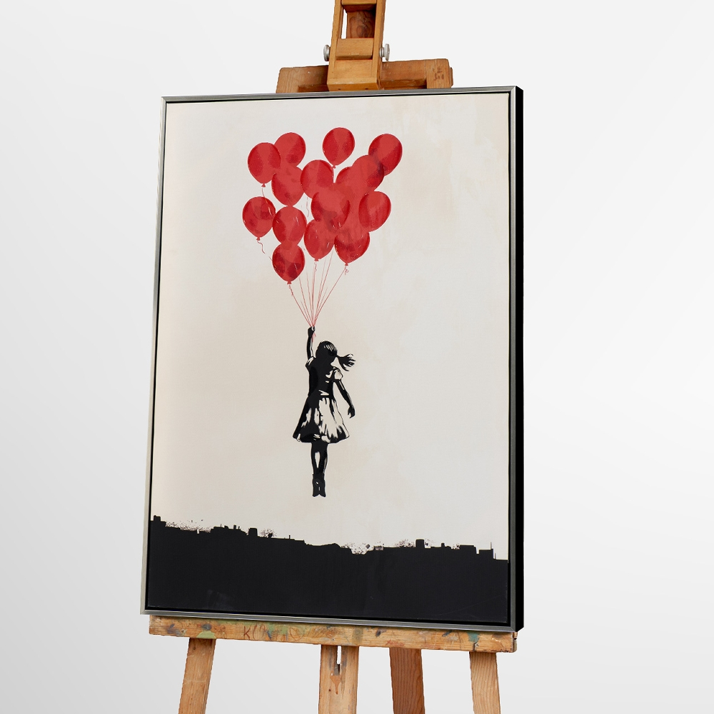 Bild Flying Ballon Girl image LAND / Grösse: 90 x 60 cm