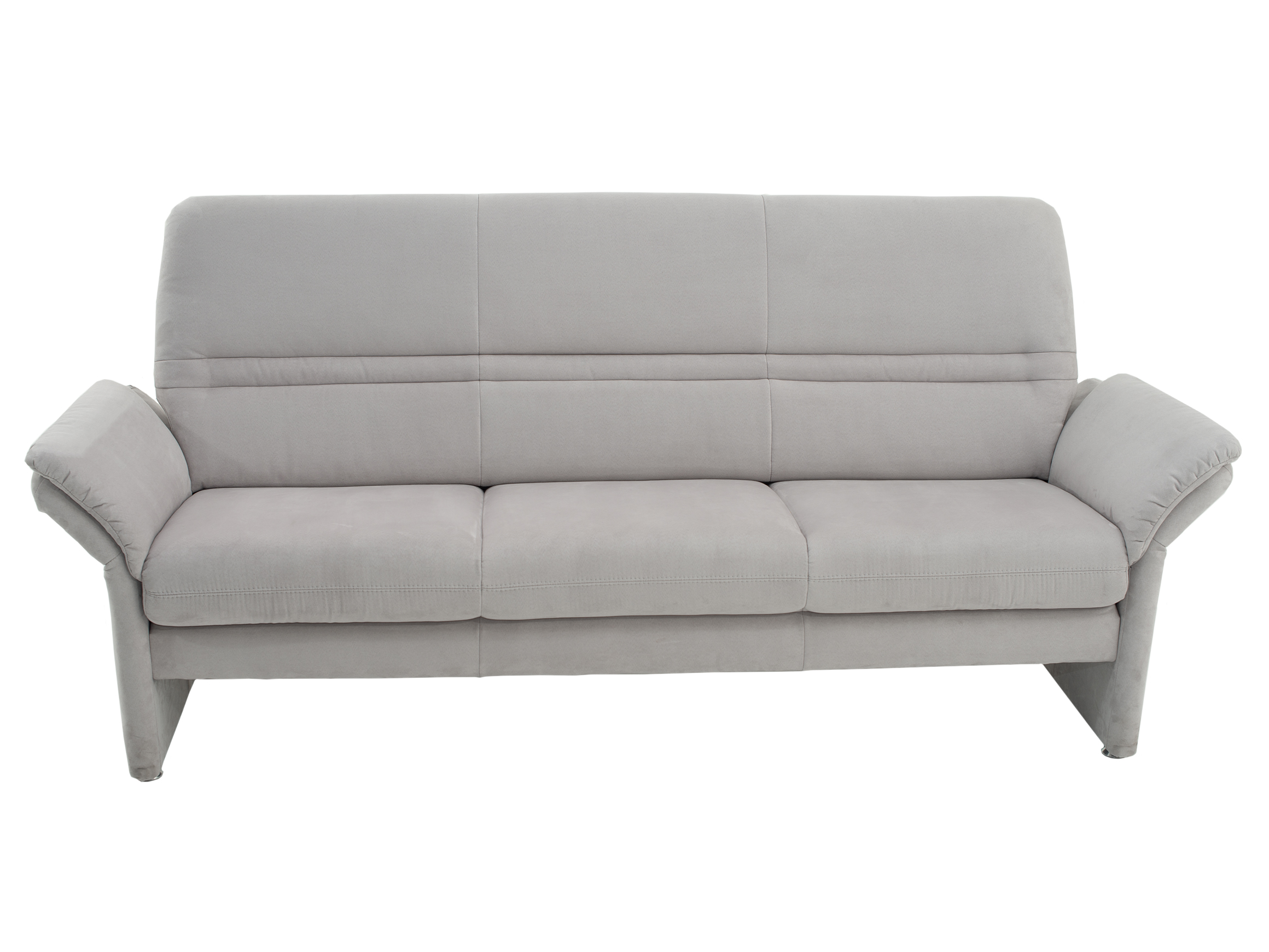 3er Sofa Damaris, Stoff Hellgrau, Metallfuss, b 212 cm