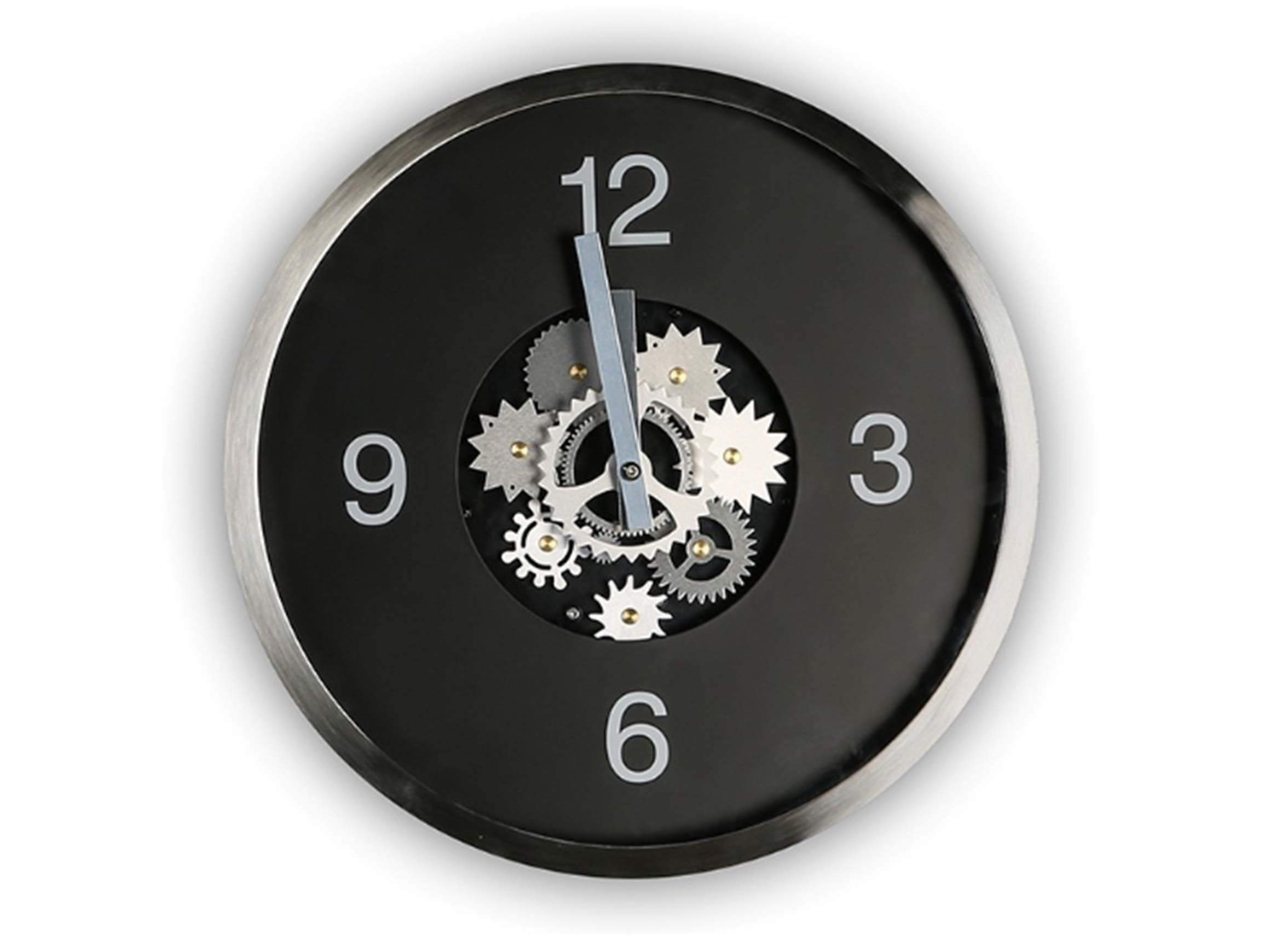 Gilde Uhr Gear Schwarz-Siber H: 35 cm  | Schubiger Möbel