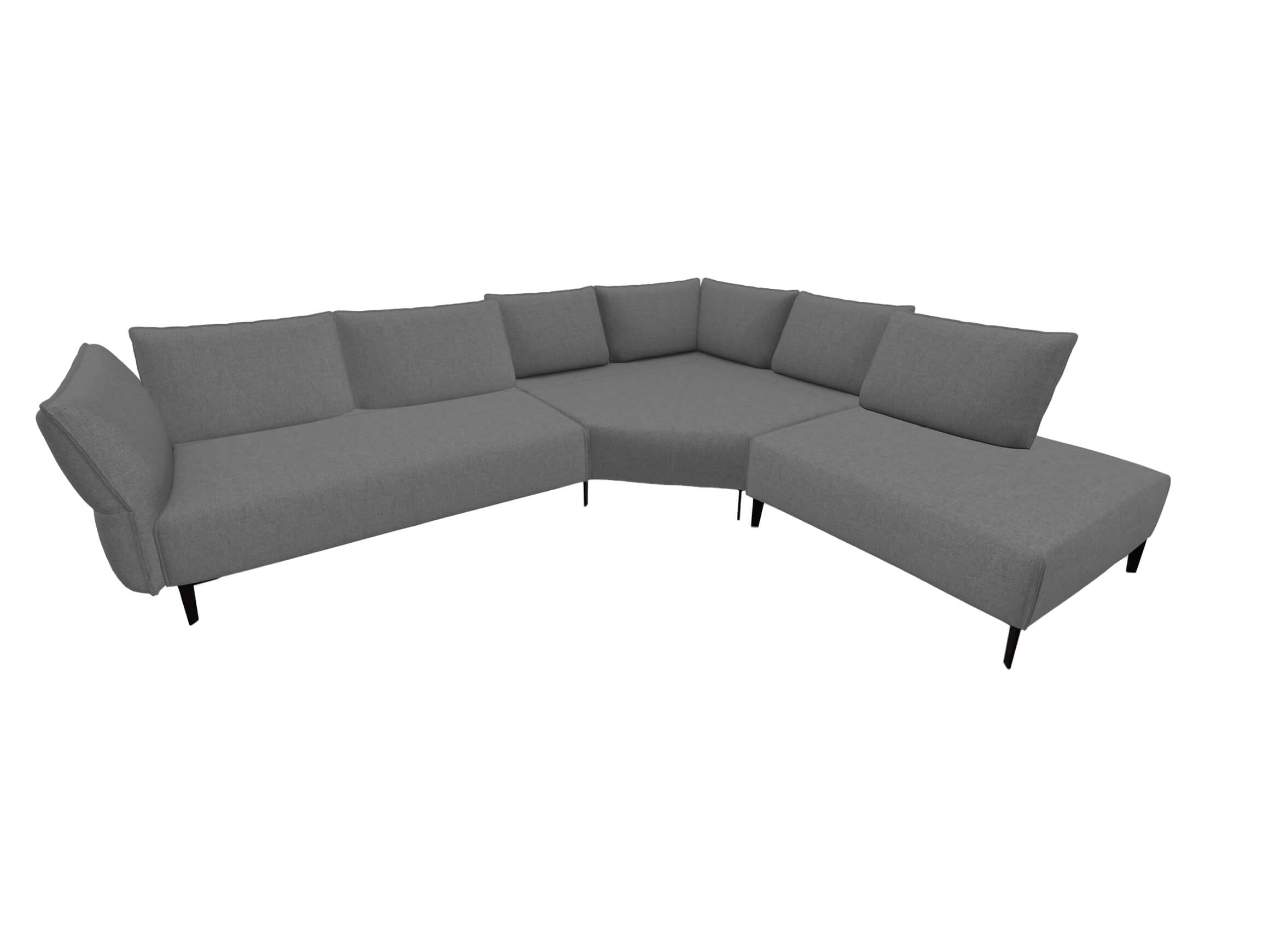 Corner sofa Bochum Basic Schillig Willi / Colour: Anthracite / Material: Basic fabric