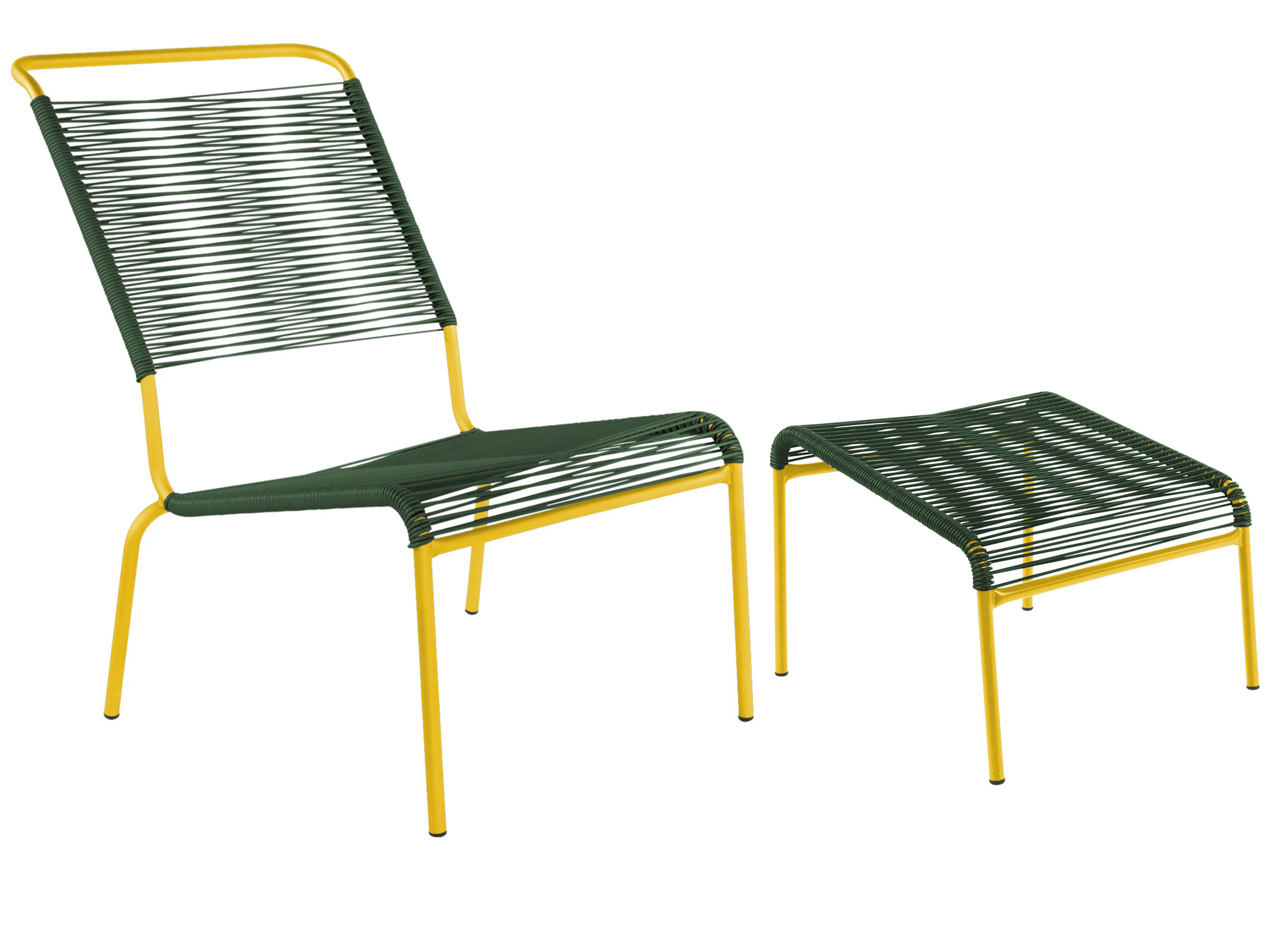 Schaffner Spaghetti-Lounger + Hocker Säntis Hochlehner Grün | Schubiger Möbel