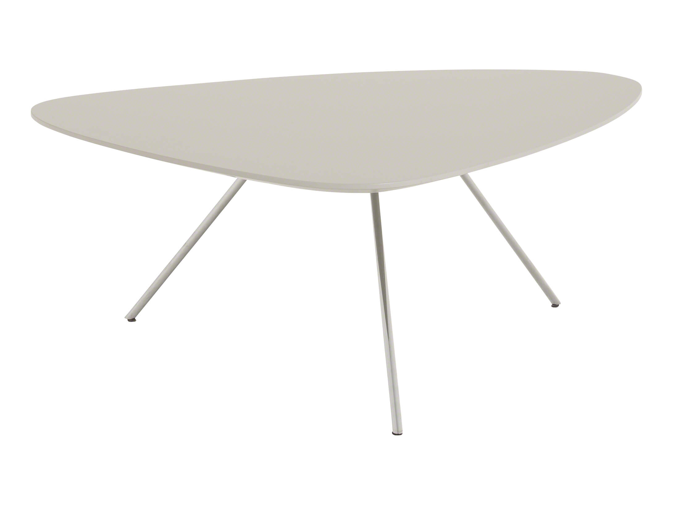 Salontisch Liliom, Lack Hellgrau, Chrom, b 88 cm t 83 cm h 35 cm