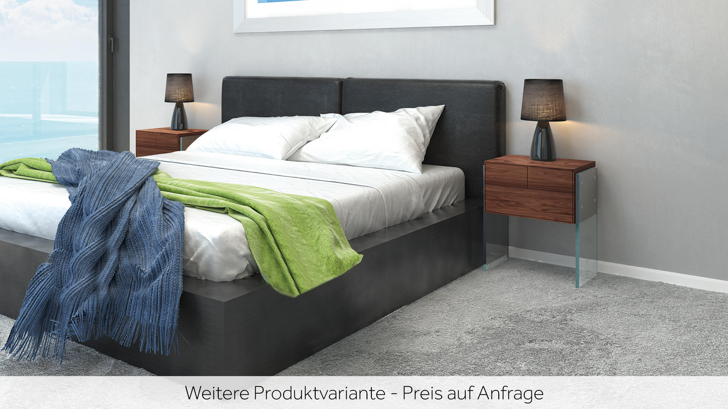 Nachttisch Flava, Eiche Geölt, Glas, b 52 cm t 35 cm h 52 cm