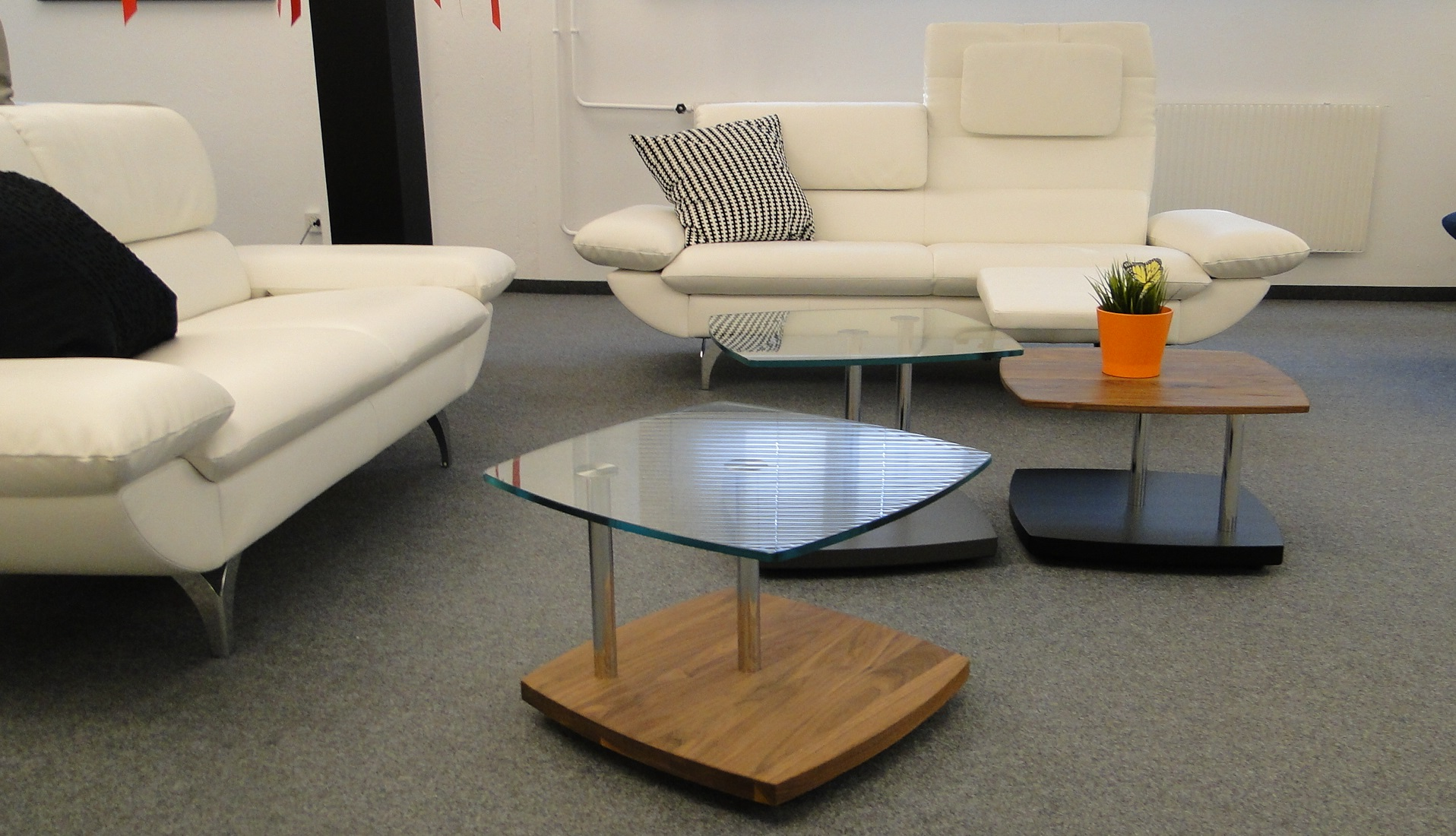 Salontisch Saint-Tropez, Quadratisch, Glas, Nussbaum, b