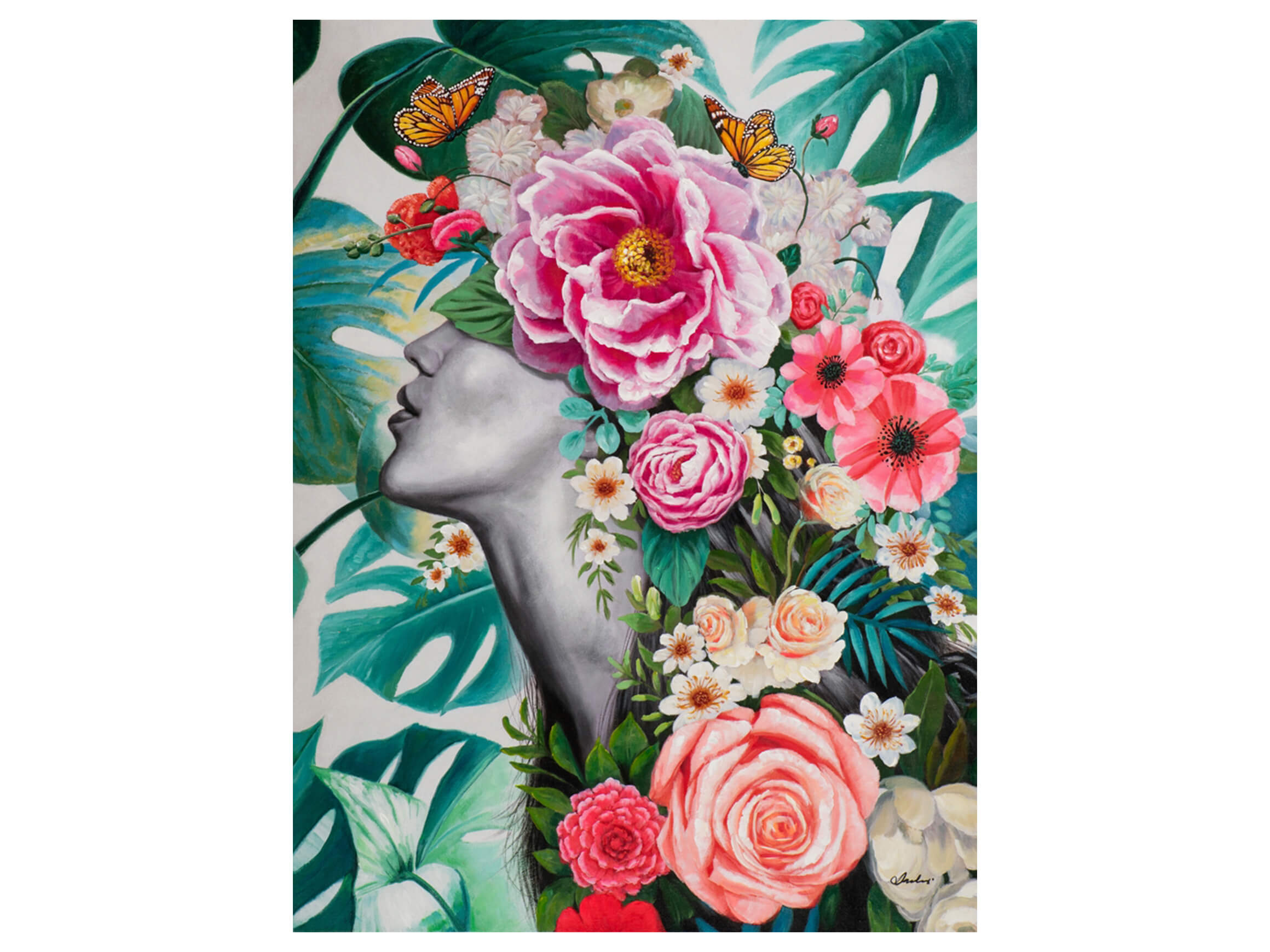 Bild Schönheit mit Blumen image LAND