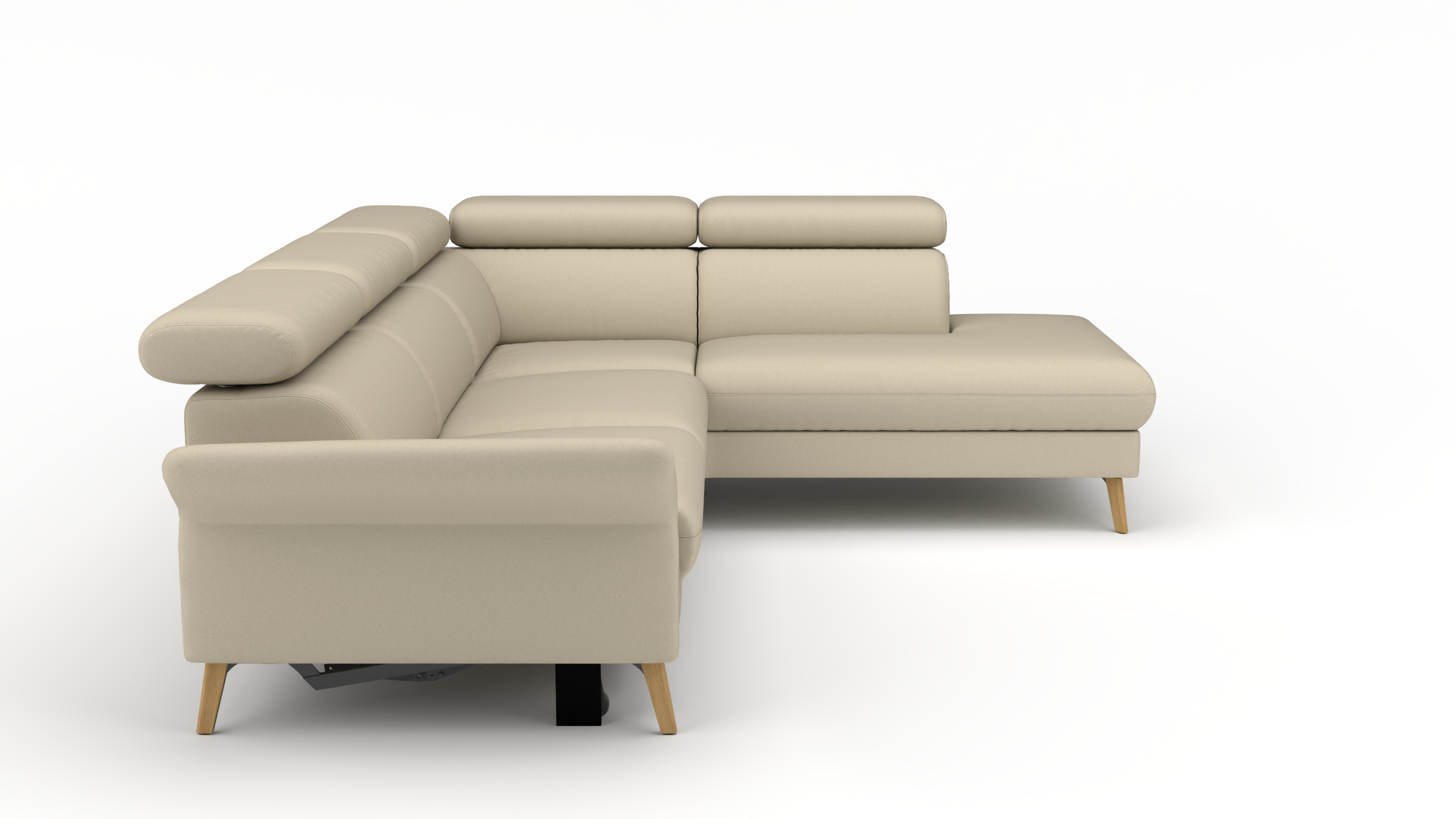 Ecksofa rechts Mars UrbanDesign / Farbe: Beige / Bezugsmaterial: Stoff