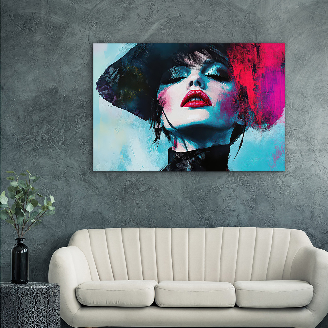 Canvas-Print Pink Splashed Diva-image LAND