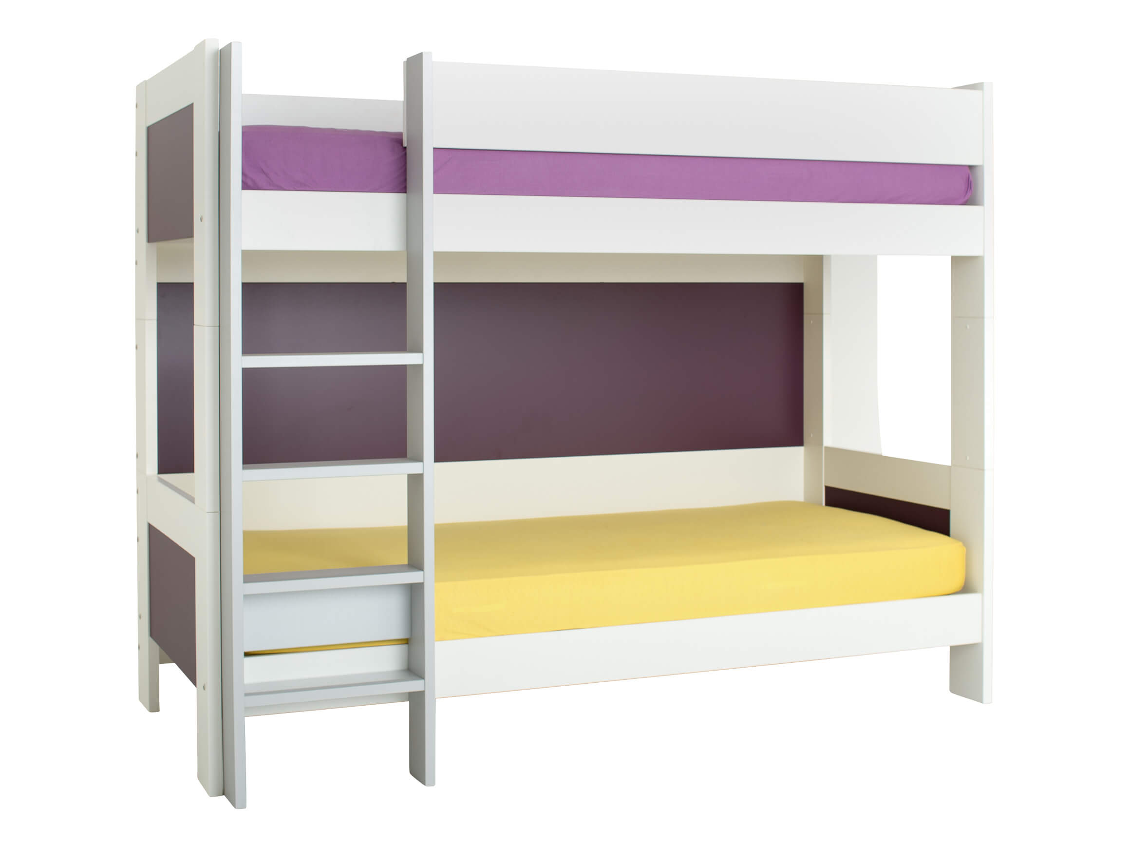 Etagenbett Color Fun, Weiss, Aubergine, b 206 cm t 107,2 cm h 164 cm