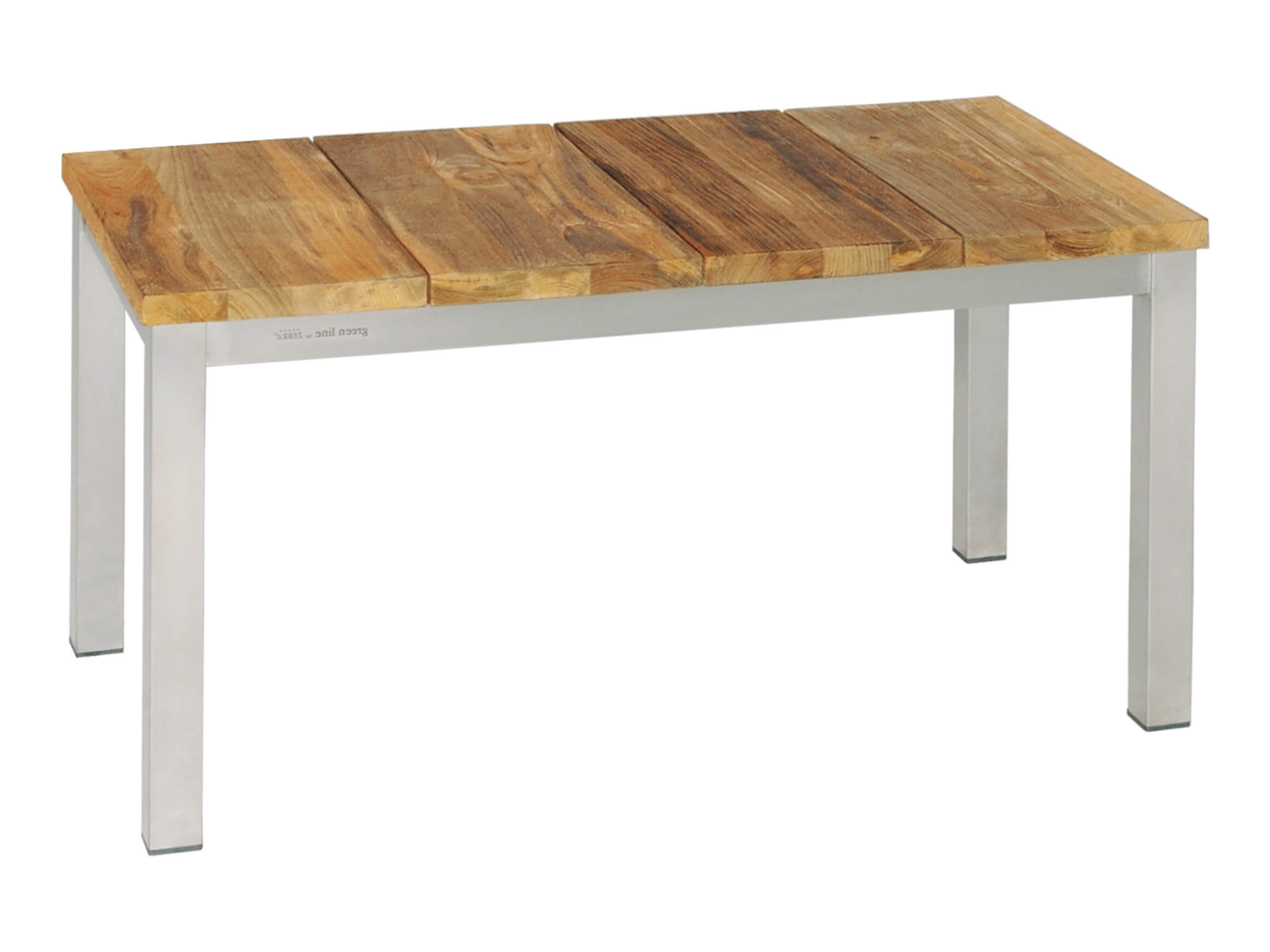 Gartenbank Naxos, Teak Recycelt, Edelstahl, b 85 cm t 45 cm h 45 cm