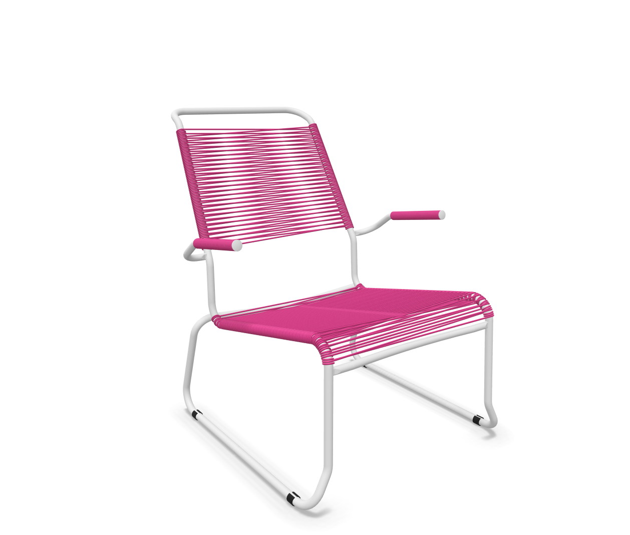 Schaffner Kufen-Spaghetti-Lounger Säntis mit Lehne / Hochlehner Rosa | Schubiger Möbel