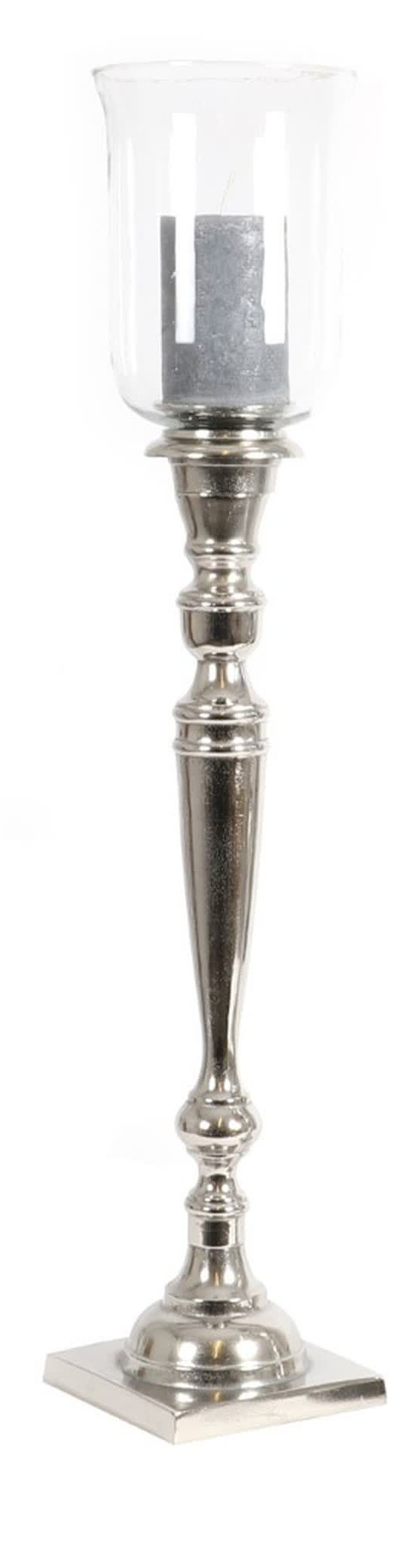 Kerzenständer Bodenleuchter mit Glas, Aluguss Decofinder