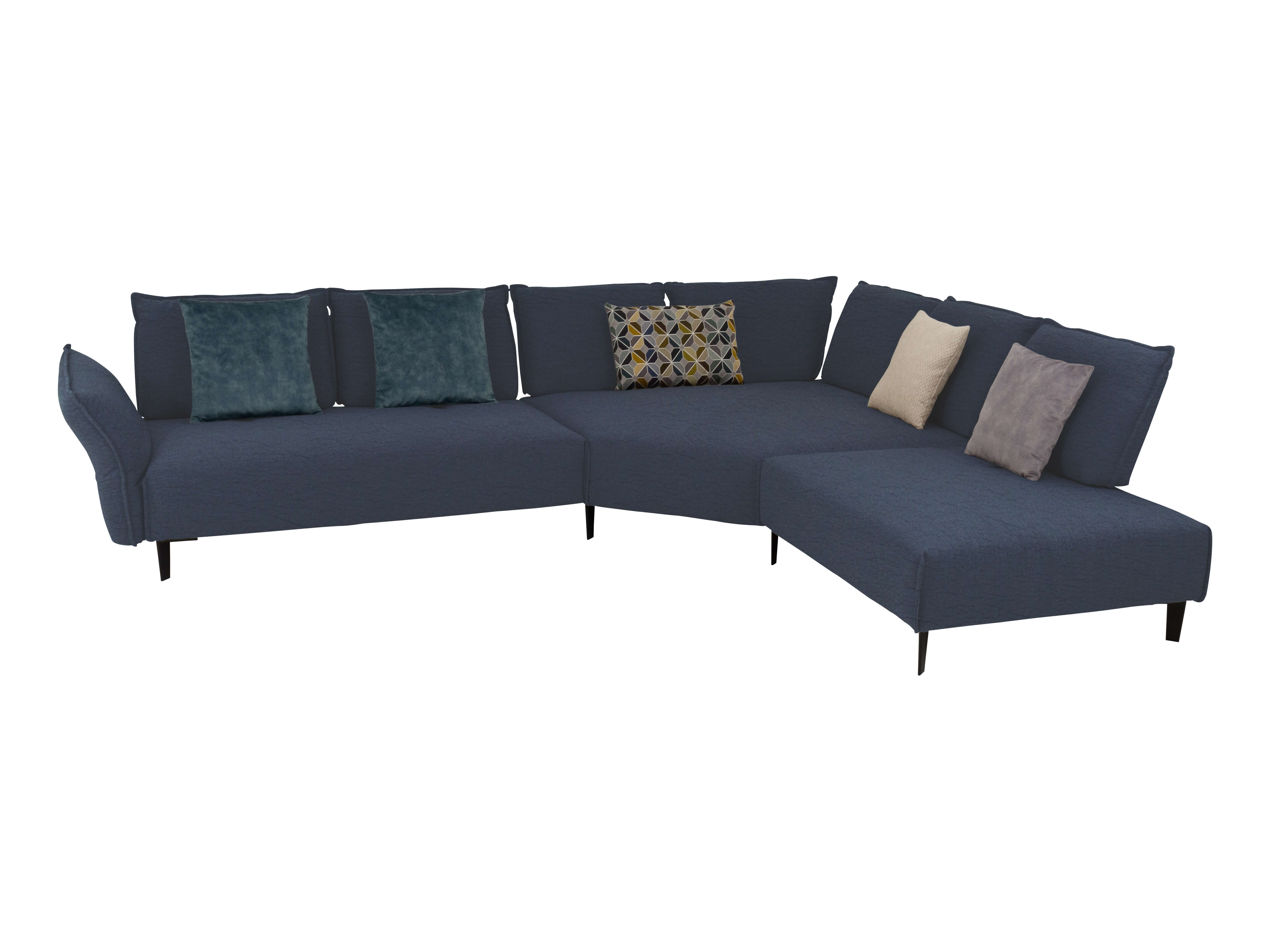 Ecksofa Bochum Basic Schillig Willi / Farbe: Blau / Material: Leder Basic