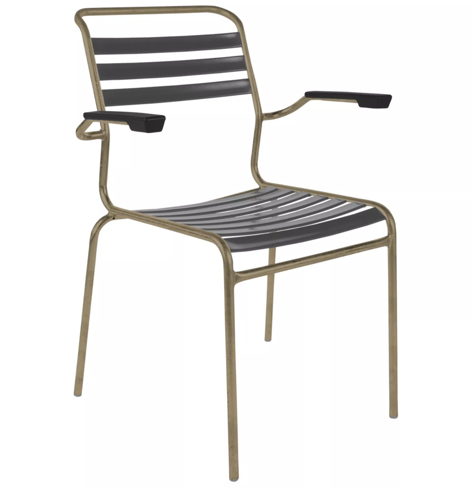 Lättli-Stuhl Säntis mit Armlehnen Schaffner / Farbe: Anthrazit