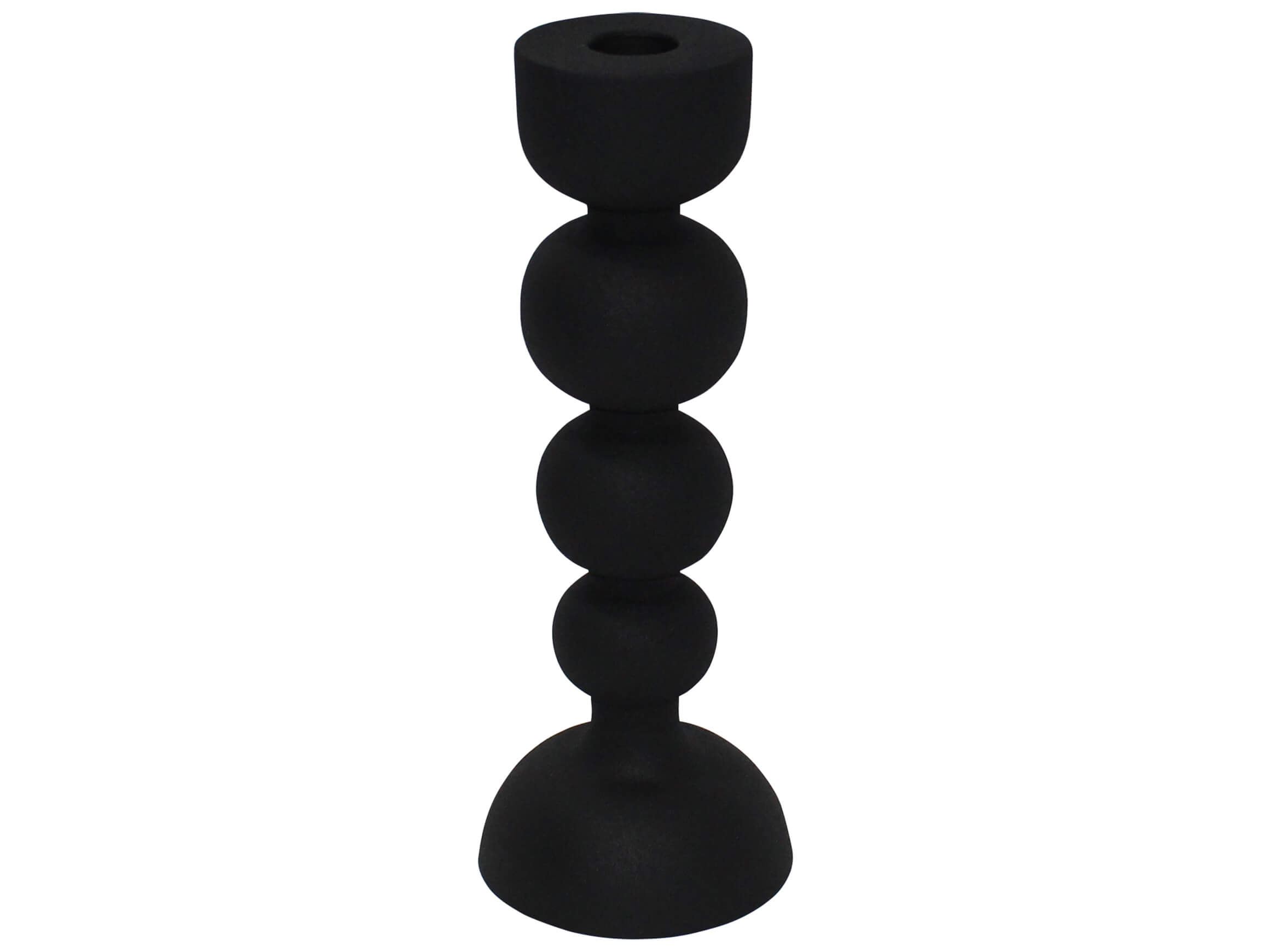 Candlestick Metal Black Matt D: 23 cm Decofinder