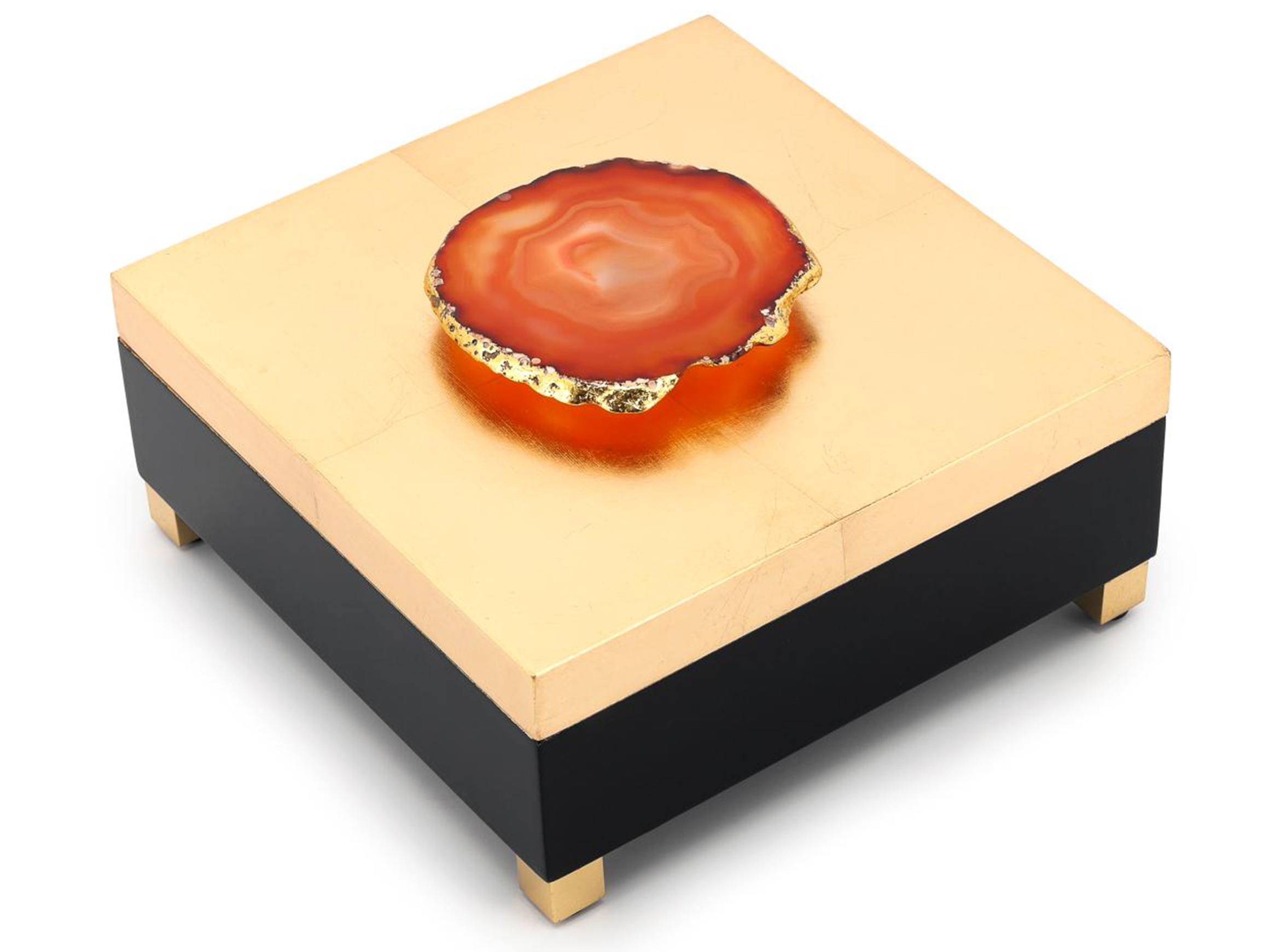 Aufbewahrungsbox Krizia Lack Schwarz/gold B: 20 cm Abhika