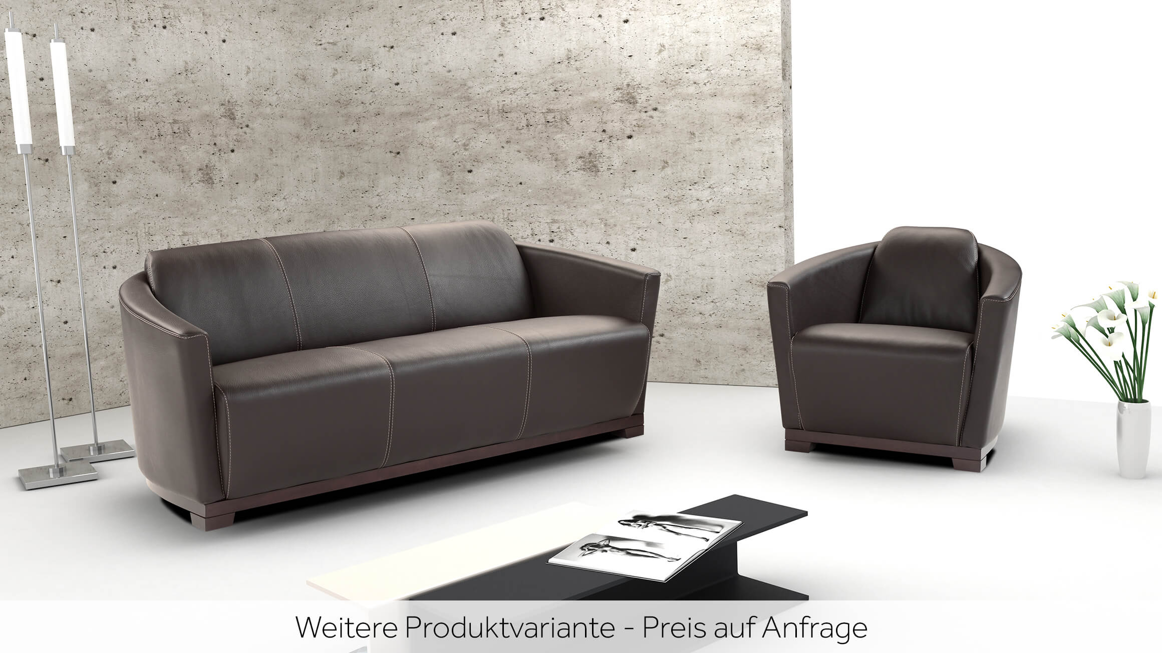 Sofa Houston*, Leder Emotion 1575 Schwarz