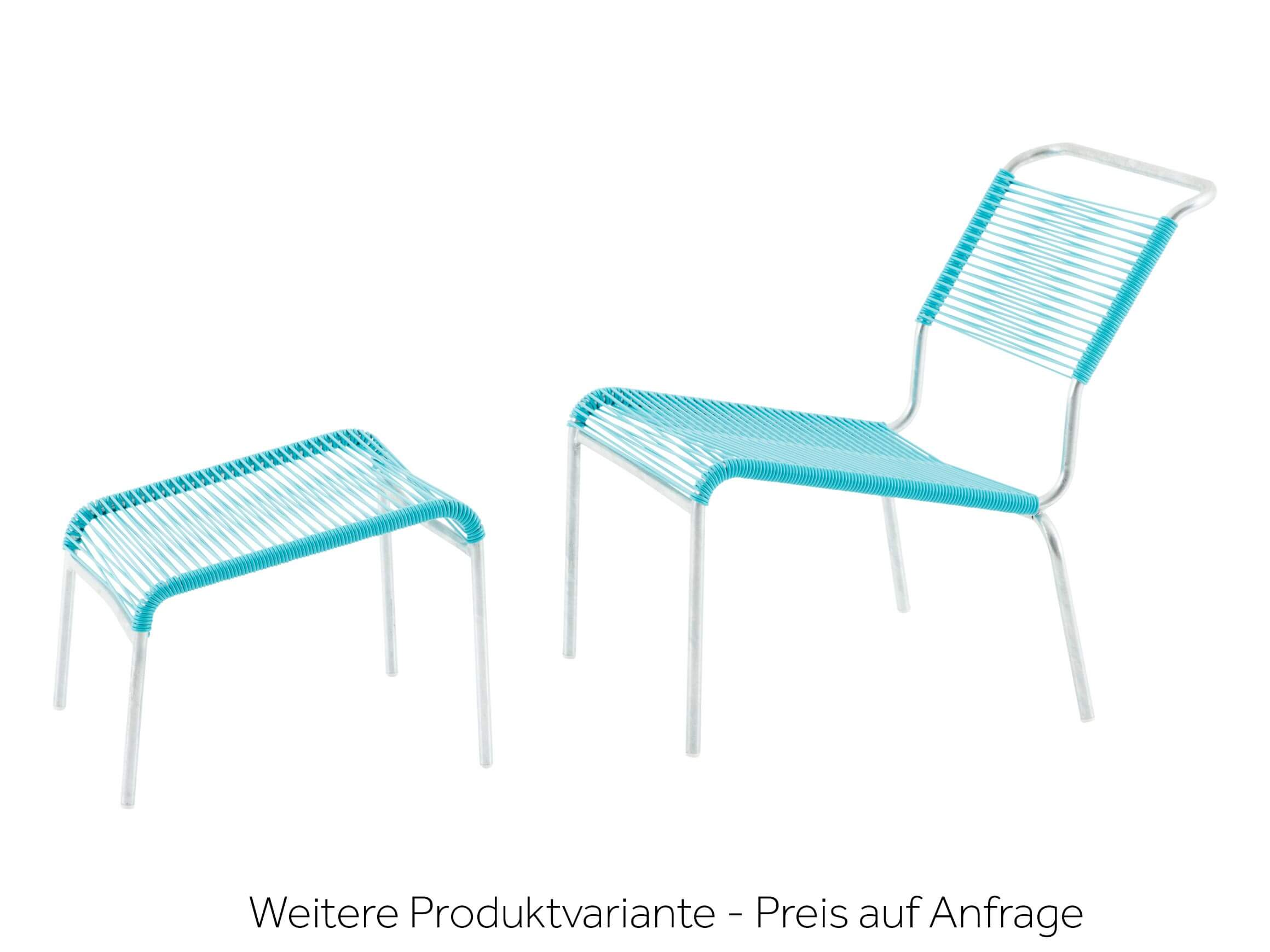 Spaghetti-Fuss-Hocker Säntis Feuerverzinkt von Schaffner / Farbe: Weiss