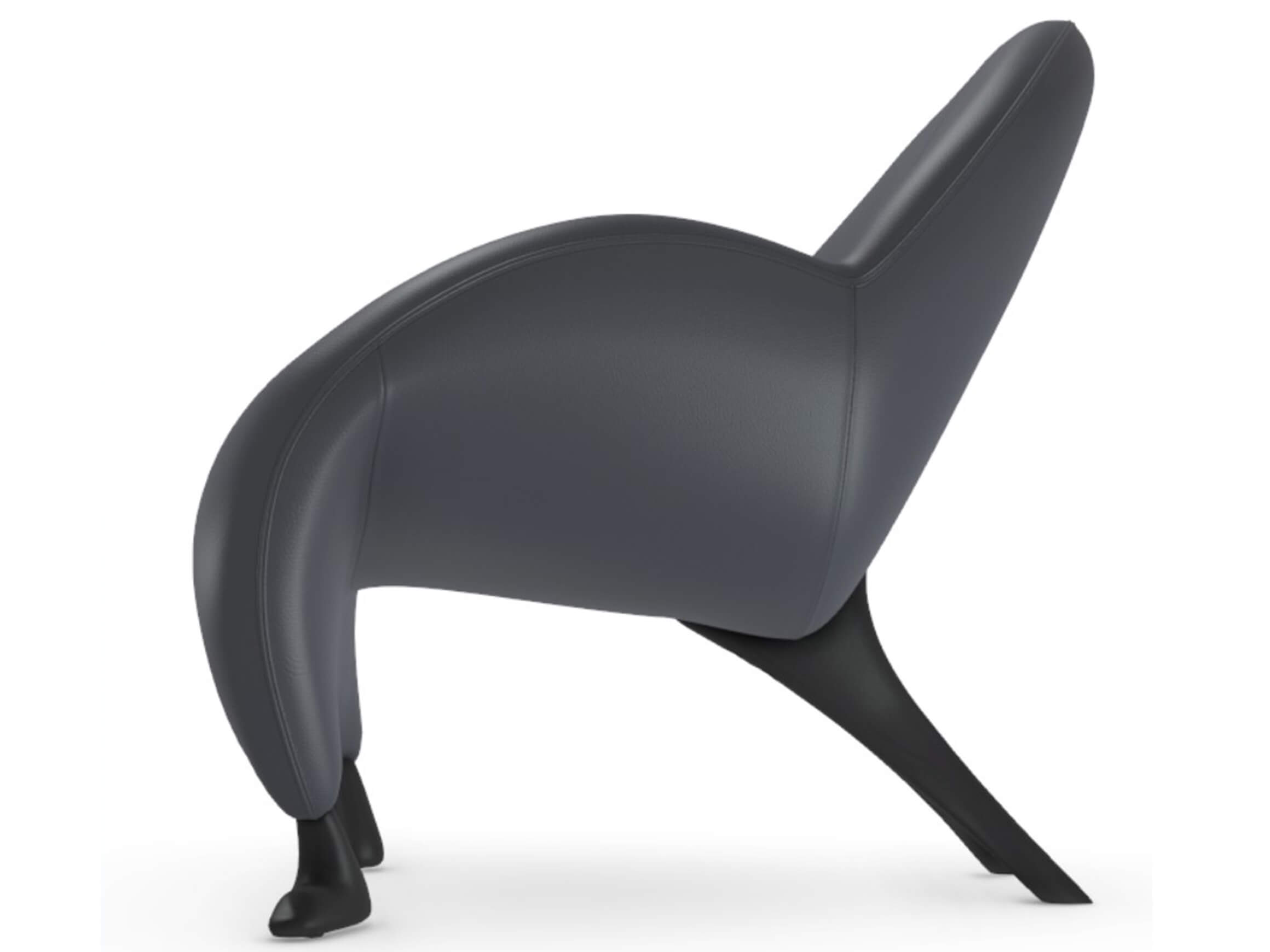 Sessel Papageno Leolux / Farbe: Kobalt / Bezugsmaterial: Leder