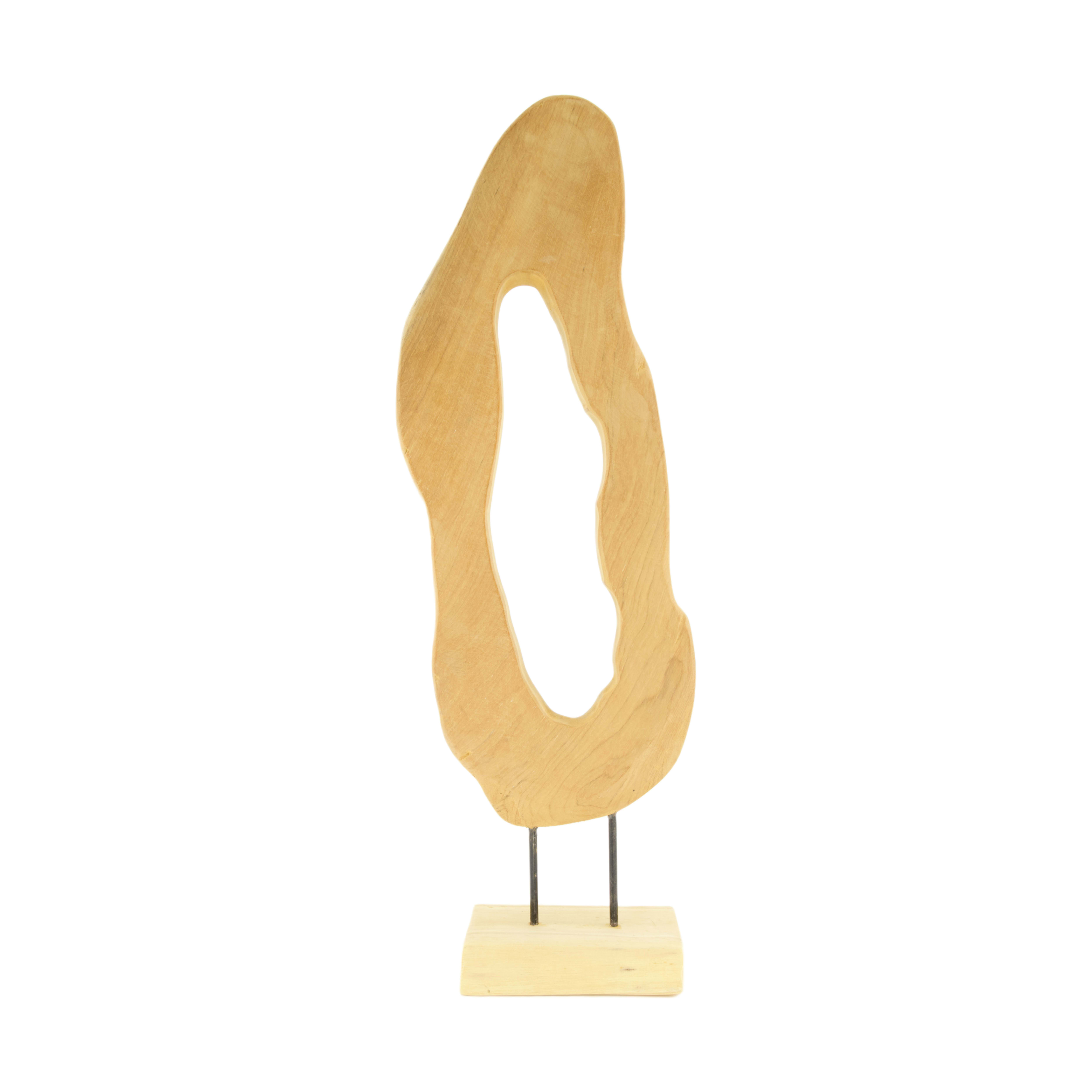 Decofinder Figur Organische Form Auf Ständer, Teakholz H: 58 cm  | Schubiger Möbel