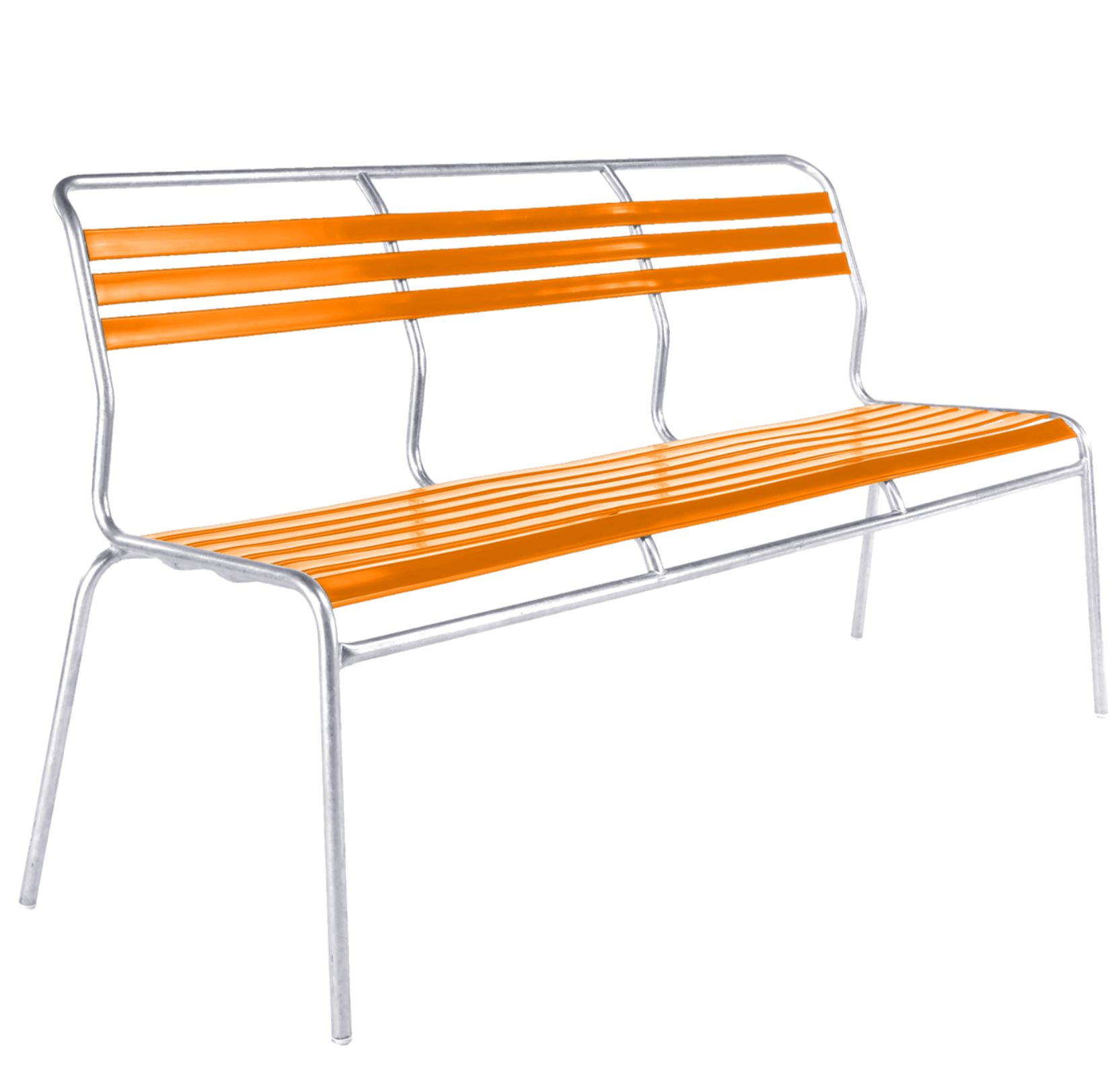 Lättli-Bank Säntis Feuerverzinkt von Schaffner / Farbe: Orange / Grösse: 150 x 58 cm