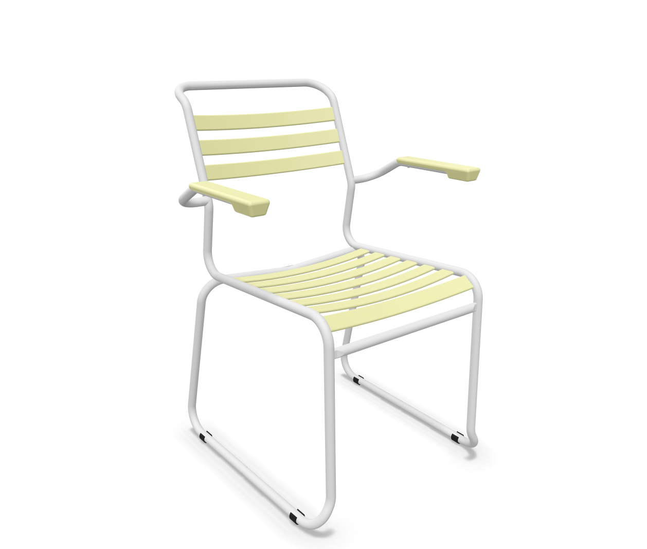 Schaffner Kufen-Lättli-Stuhl Säntis mit Lehne Gelb | Schubiger Möbel