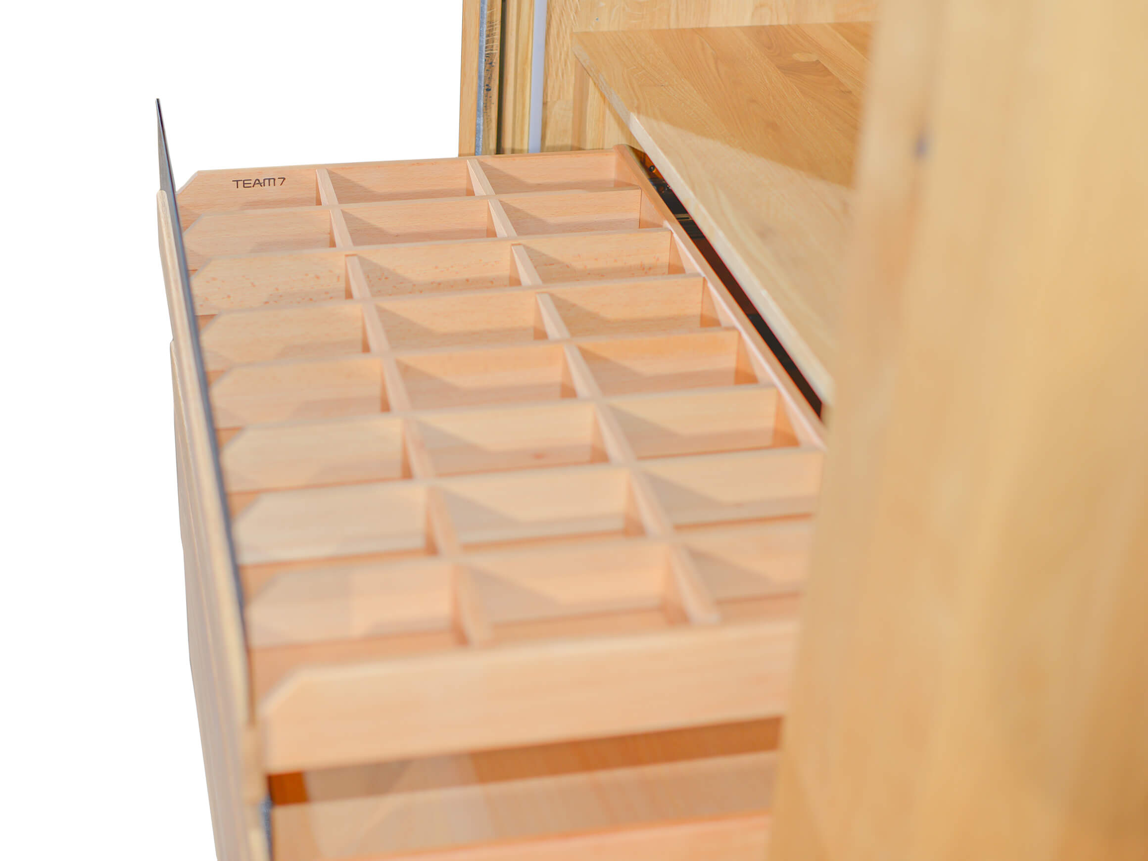 Schwebetürenschrank Soft Team 7 / Farbe: Holzfarbig Naturweiss