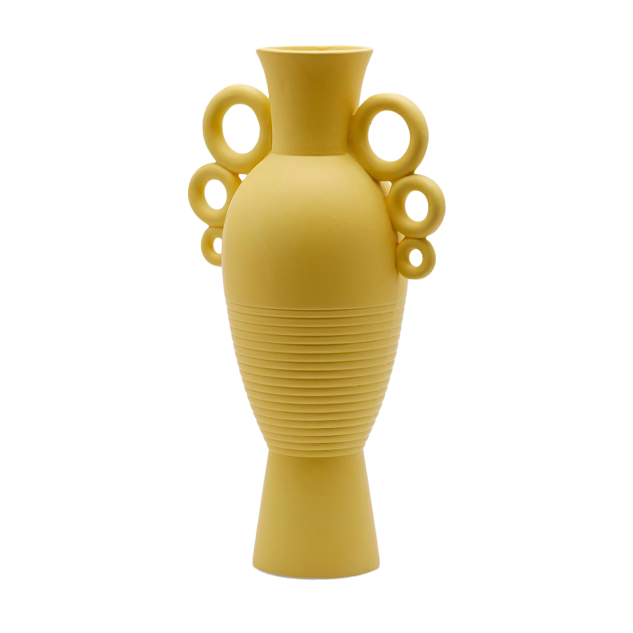 Vase Anfora Keramik Gelb H: 44 cm Edg