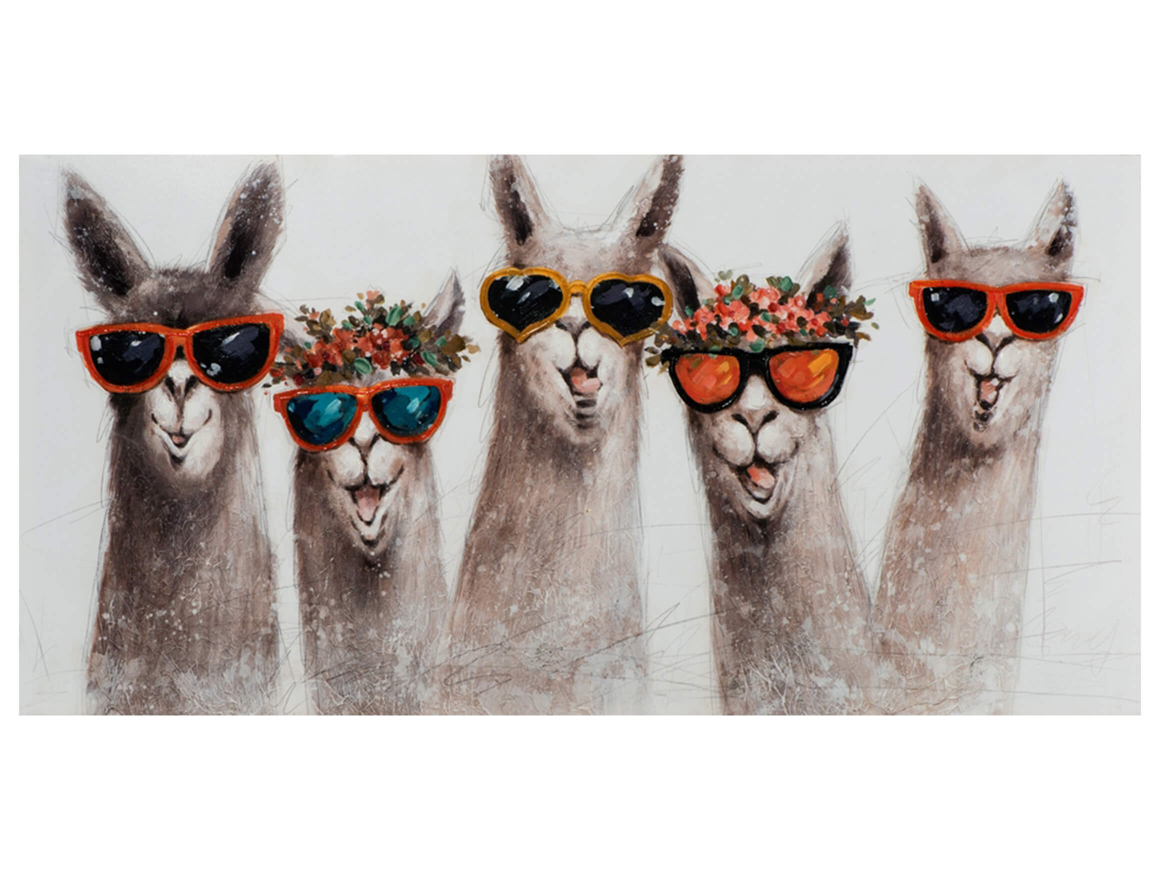 Bild Trendige Lamas image LAND / Grösse: 140 x 70 cm