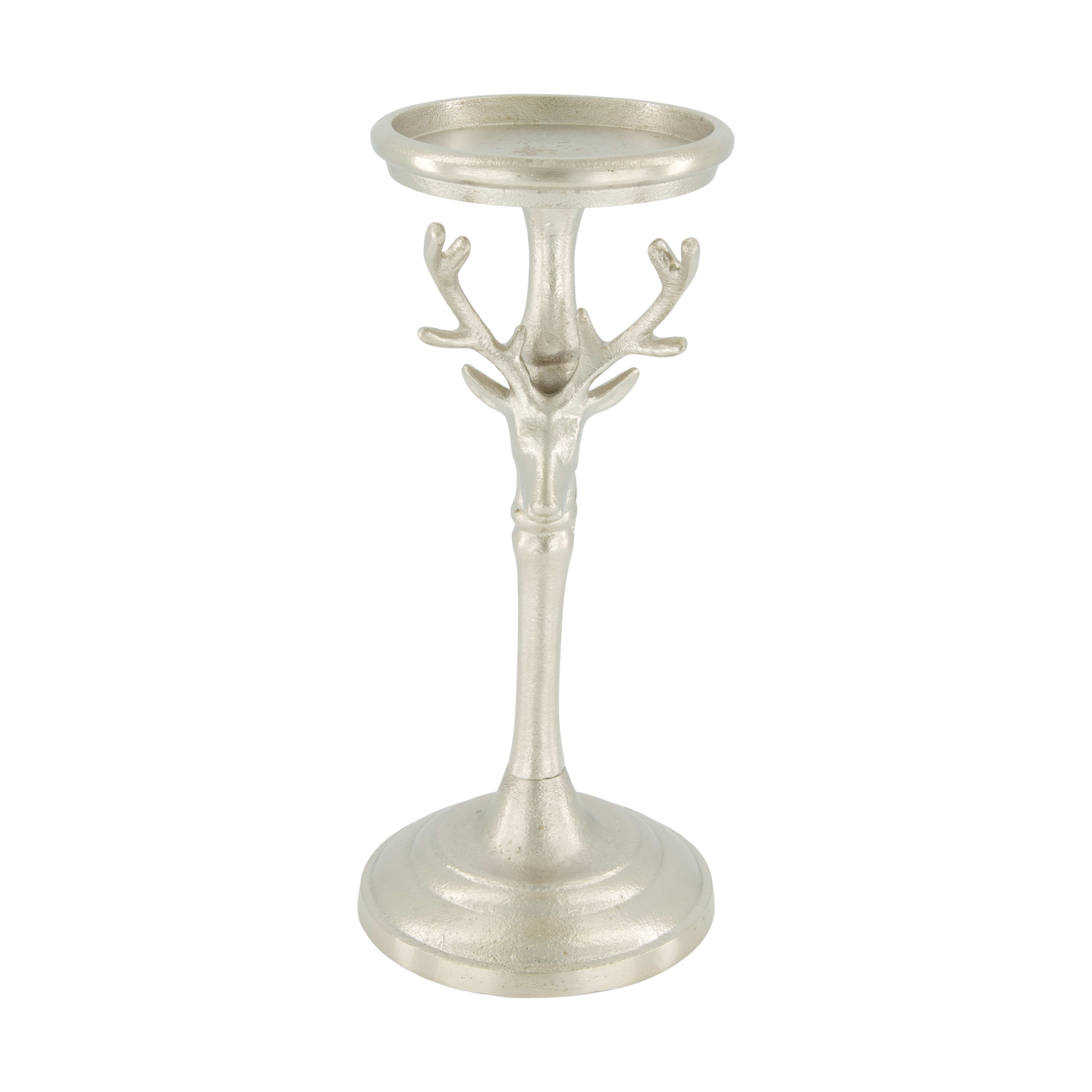 Decofinder Kerzenständer Alce, Metall, Silber  | Schubiger Möbel