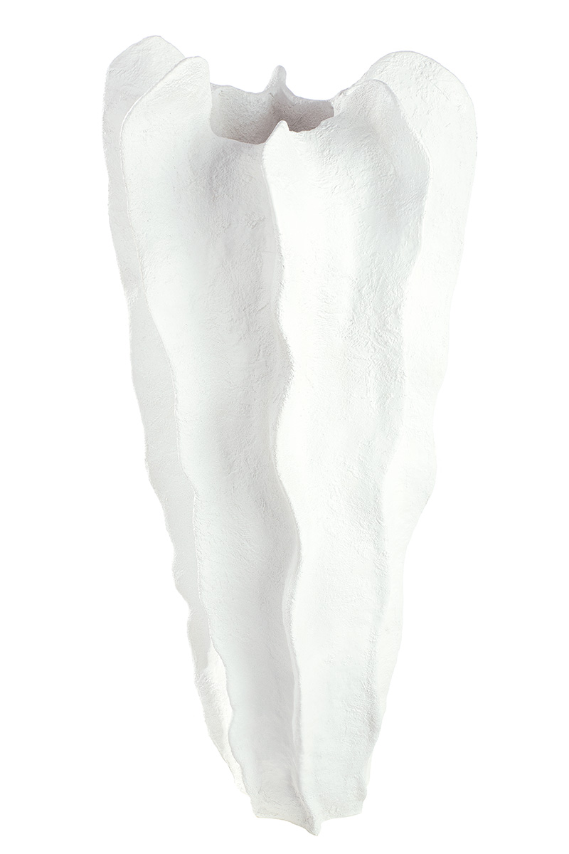 Vase-Wavey Kunstharz Weiss H: 92 cm-Gilde