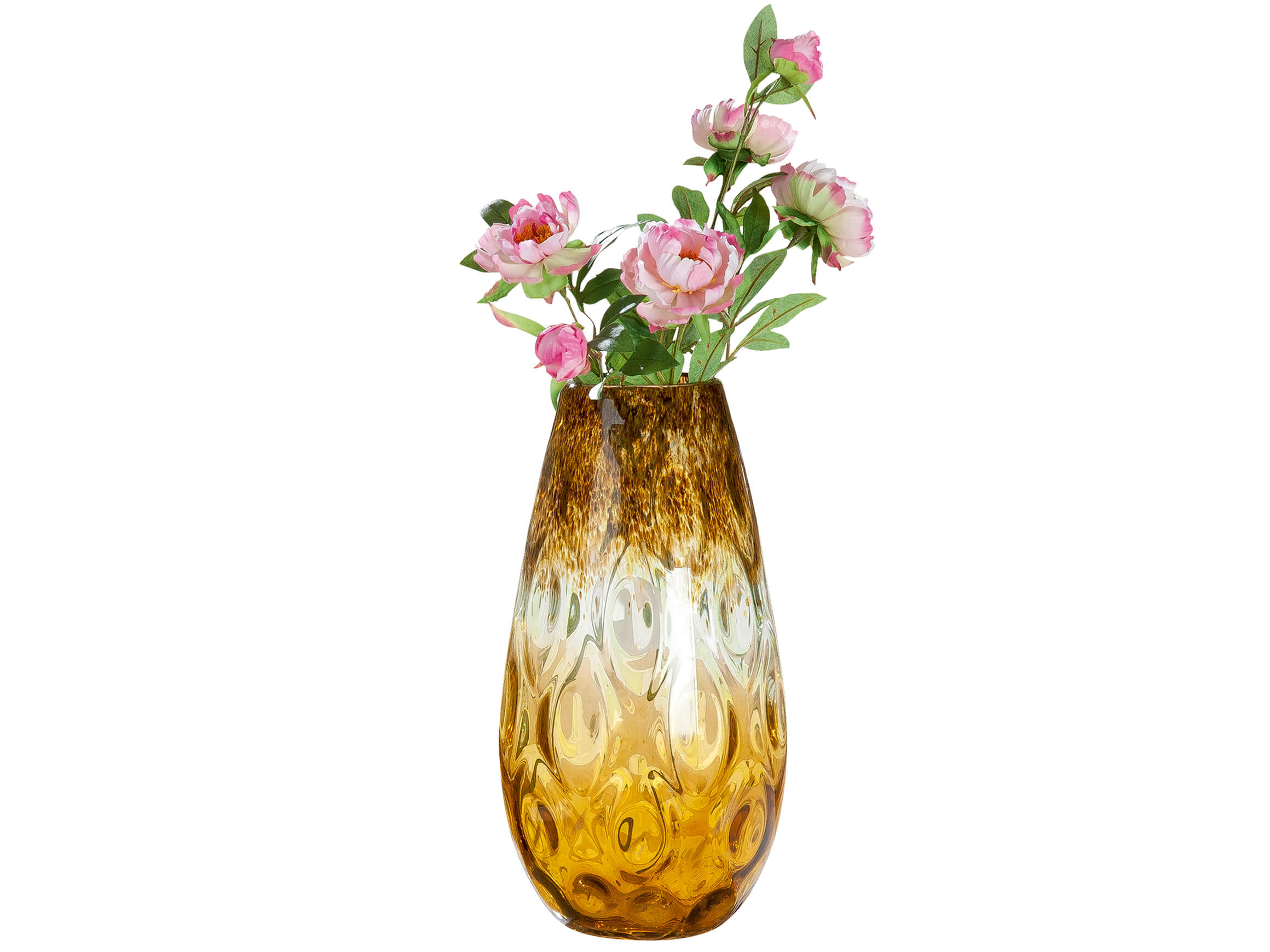 Gilde Vase Colmena Bauchig Amber H: 43 cm  | Schubiger Möbel