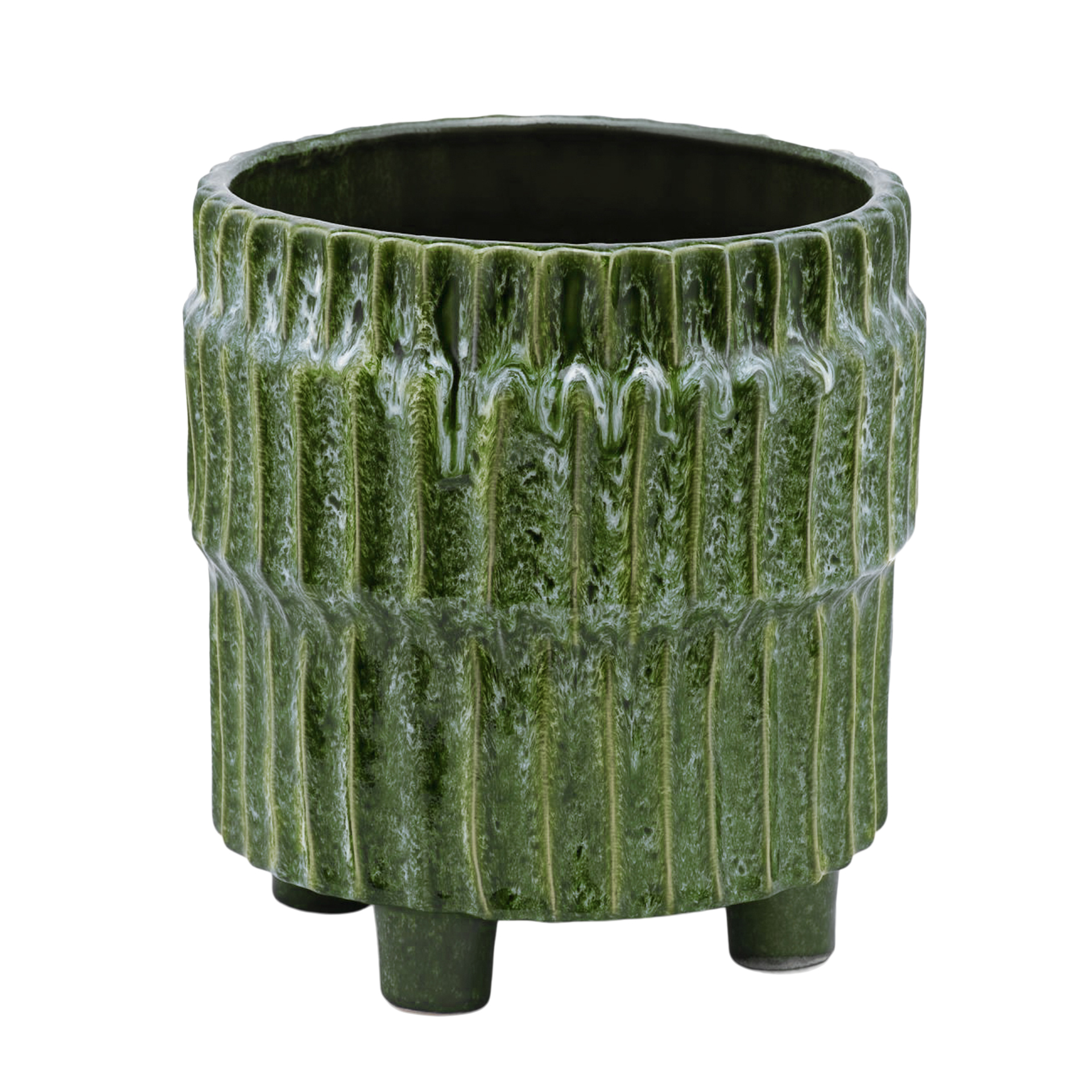 Pflanzengefäss Übertopf Linee Grün H: 2 cm Edg