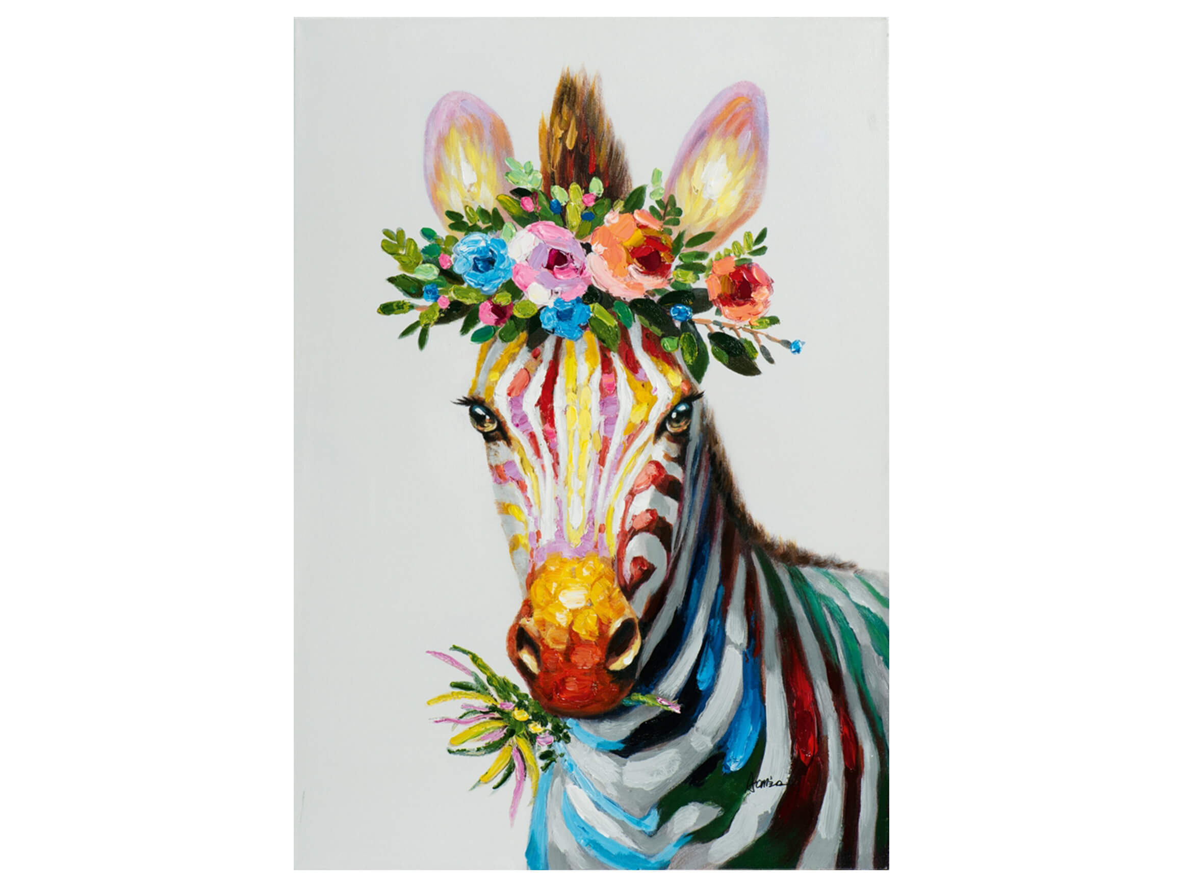 Bild Zebra mit Blumendeko image LAND
