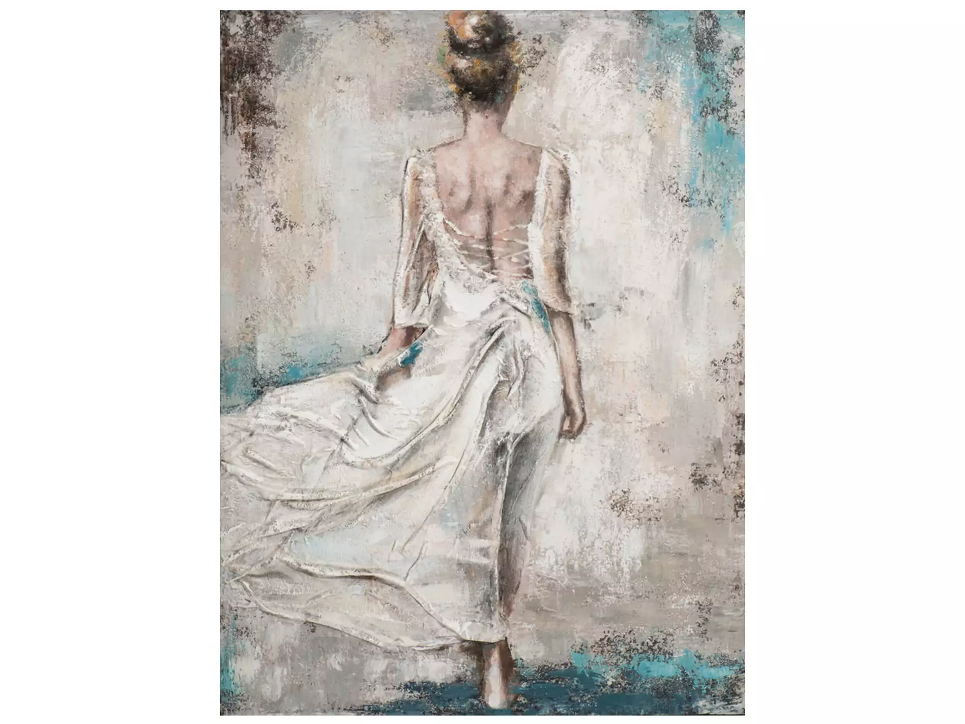 Bild Rückenansicht Frau im Weissen Kleid image LAND